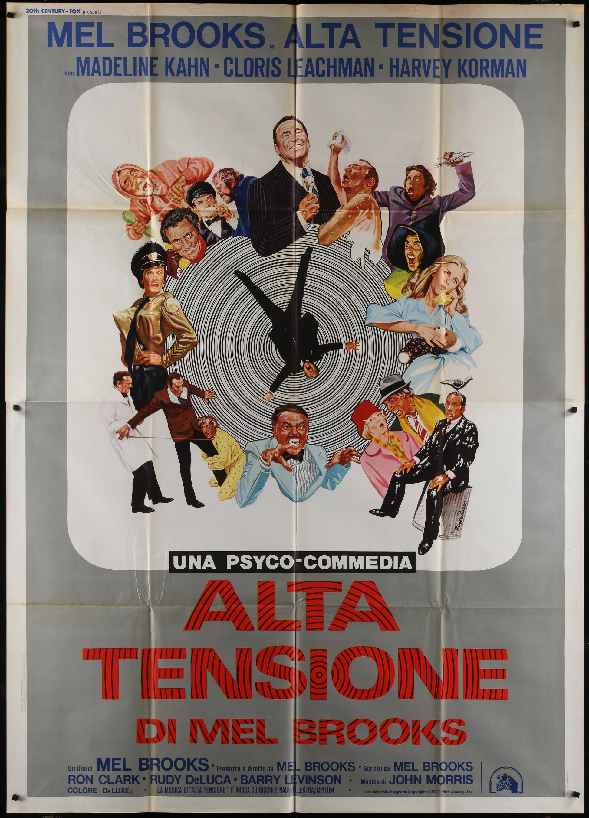 High Anxiety (1977) Original Italian Two-Panel Movie Poster 55 x 78