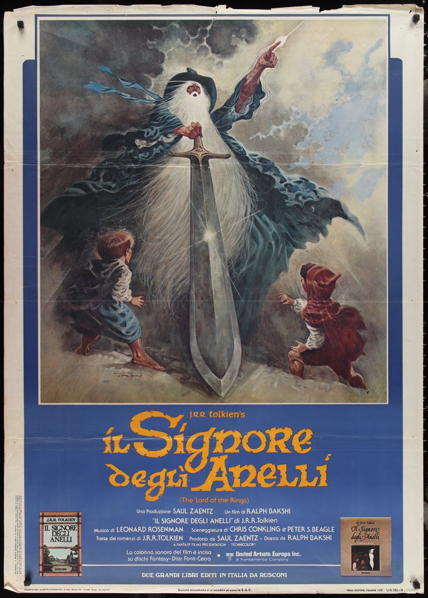 The Lord Of The Rings (1979) Original Italian One Panel Movie Poster