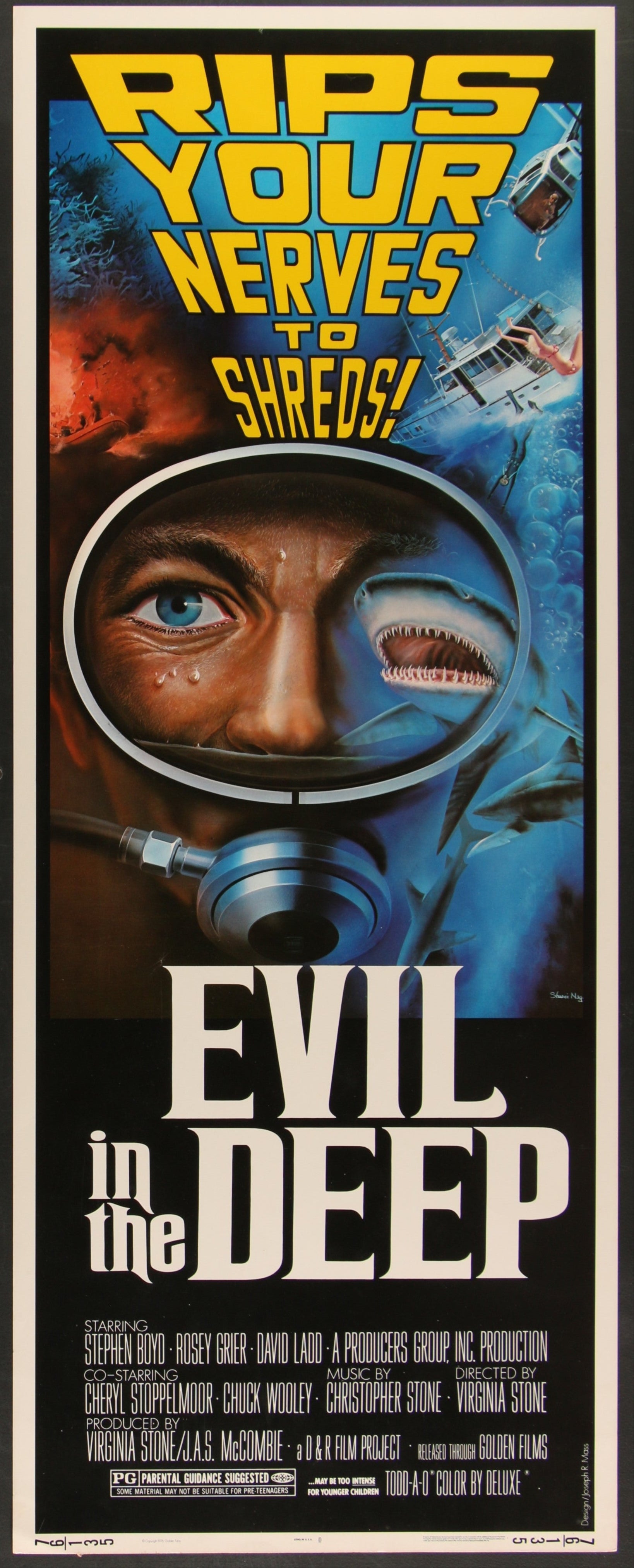 Evil In the Deep (1976 RR) Original US Insert Movie Poster