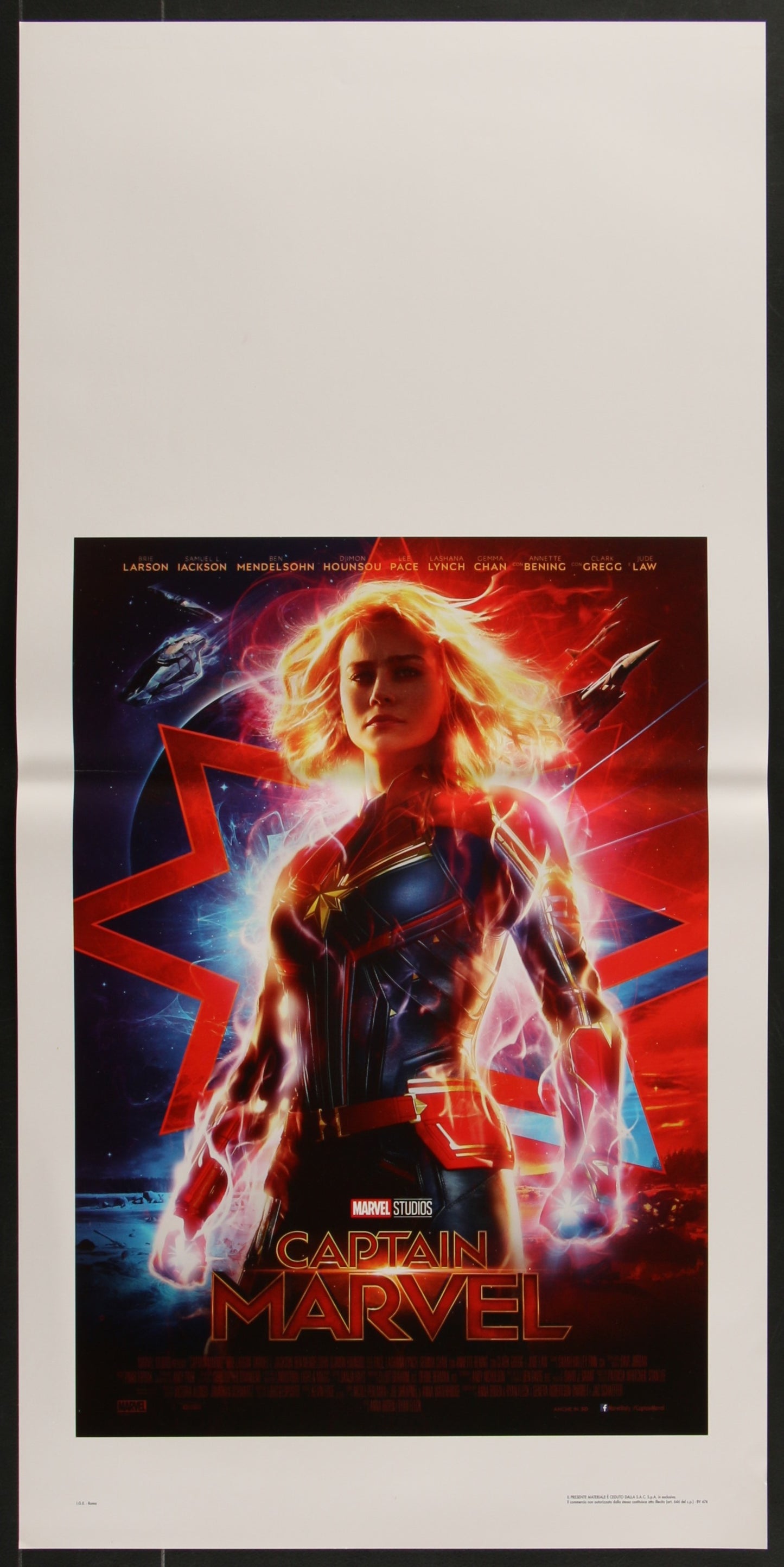 Captain Marvel (2019) Original Italian Locandina Movie Poster