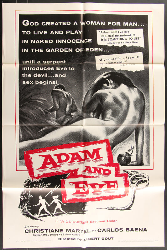 Adam and Eve (1968 RR) Original US One Sheet Movie Poster