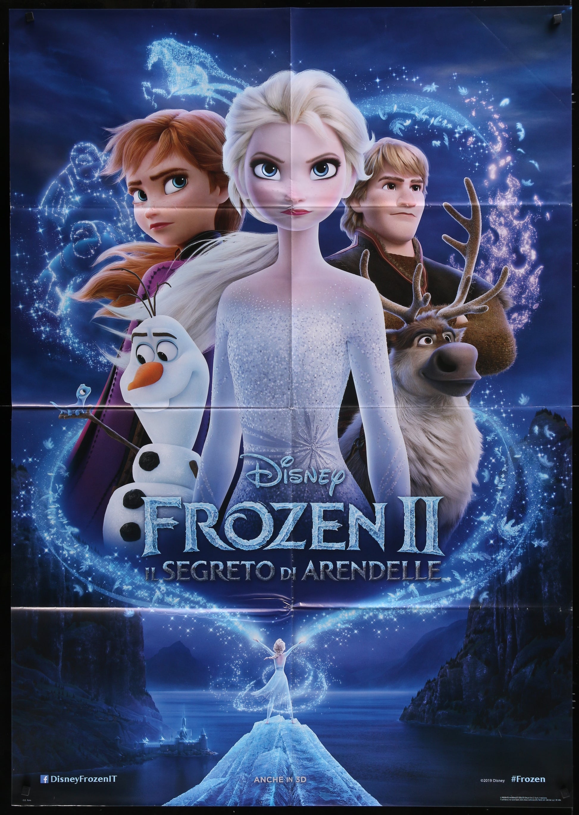 Frozen II (2019) Original Italian One Panel Movie Poster