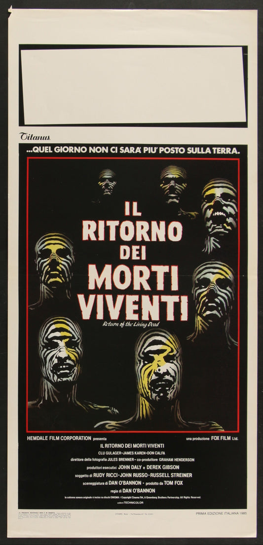 Return Of The Living Dead (1985) Original Italian Locandina Movie Poster