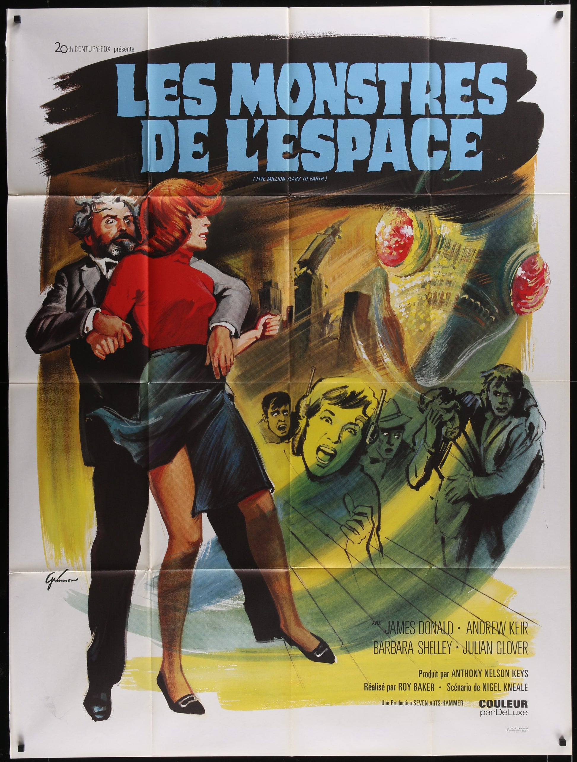 Quatermass And The Pit (1968) Original French One Panel Movie Poster