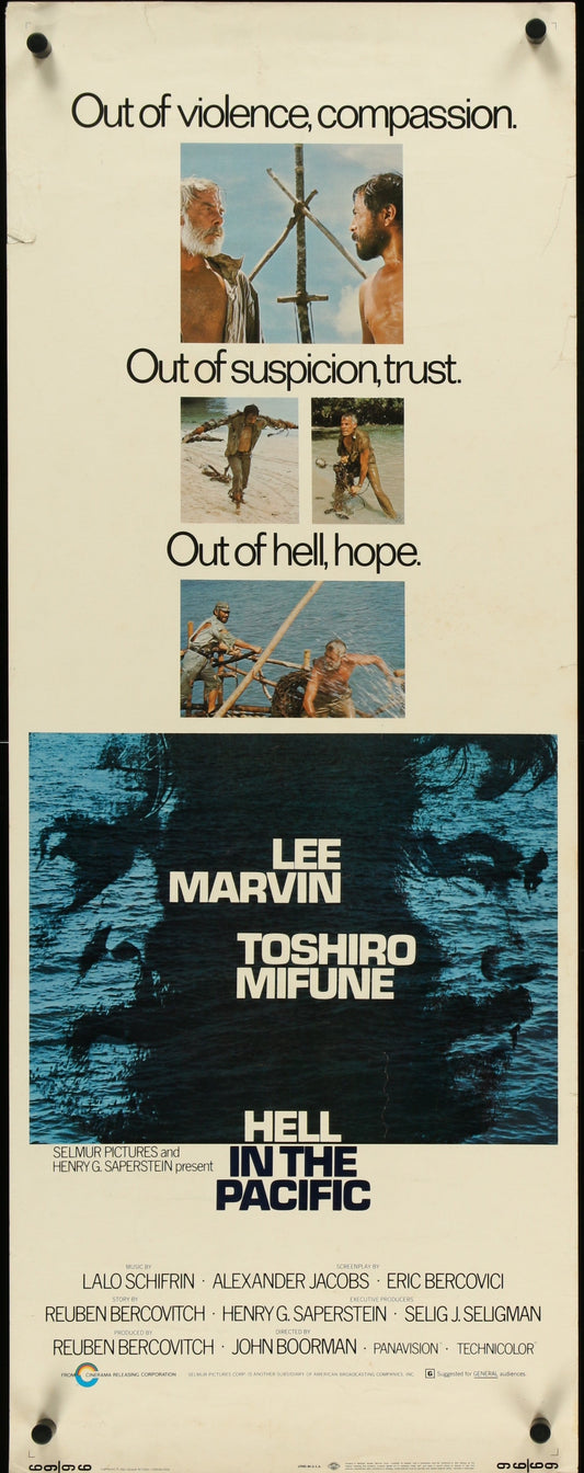 Hell In The Pacific (1968) Original US Insert Movie Poster