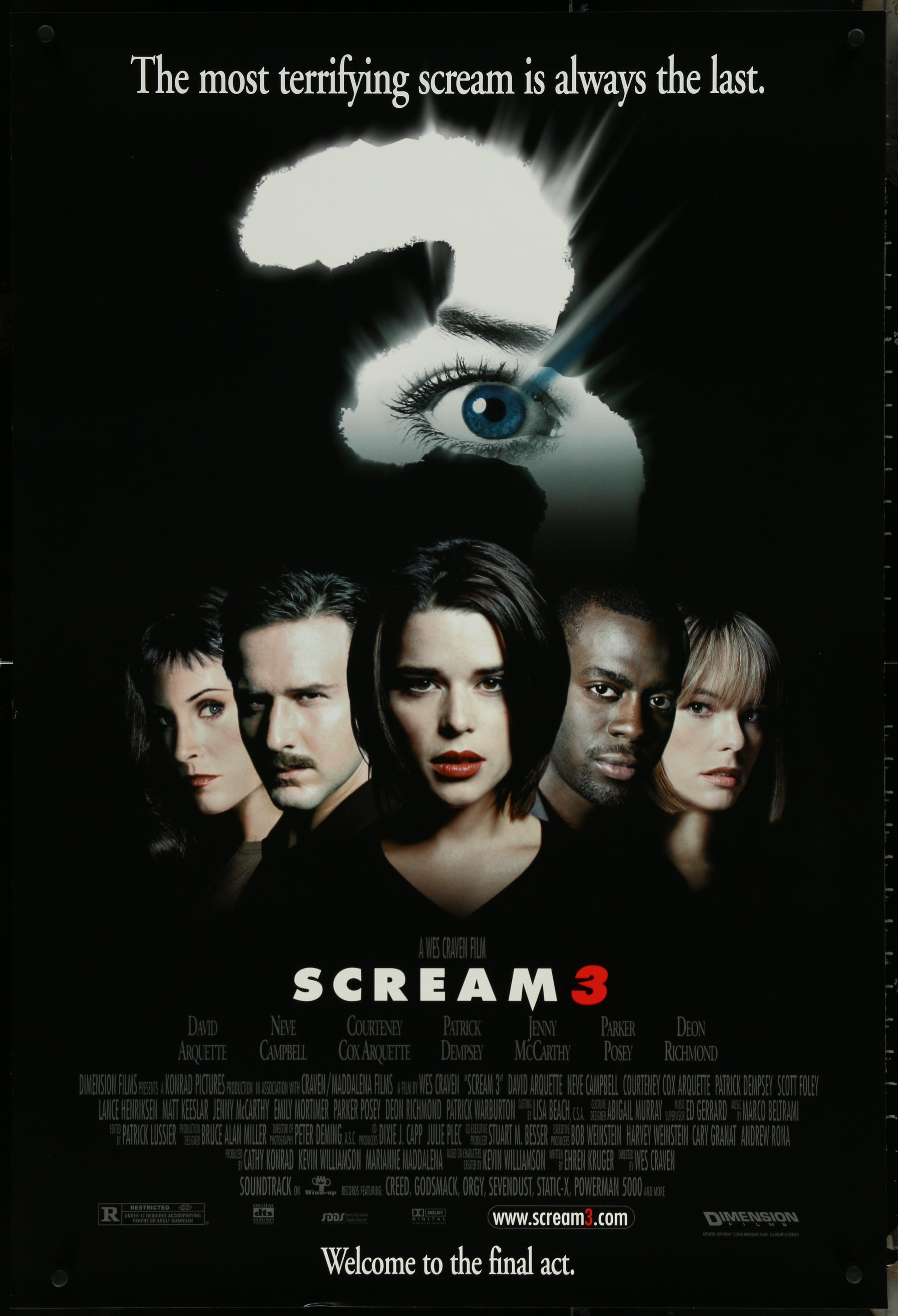 Scream 3 (2000) Original US One Sheet Movie Poster