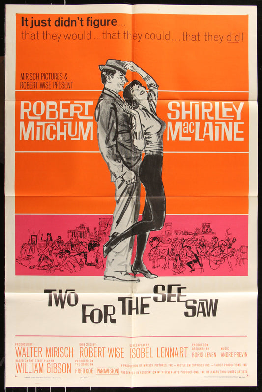 Two For The See Saw (1962) Original US One Sheet Movie Poster