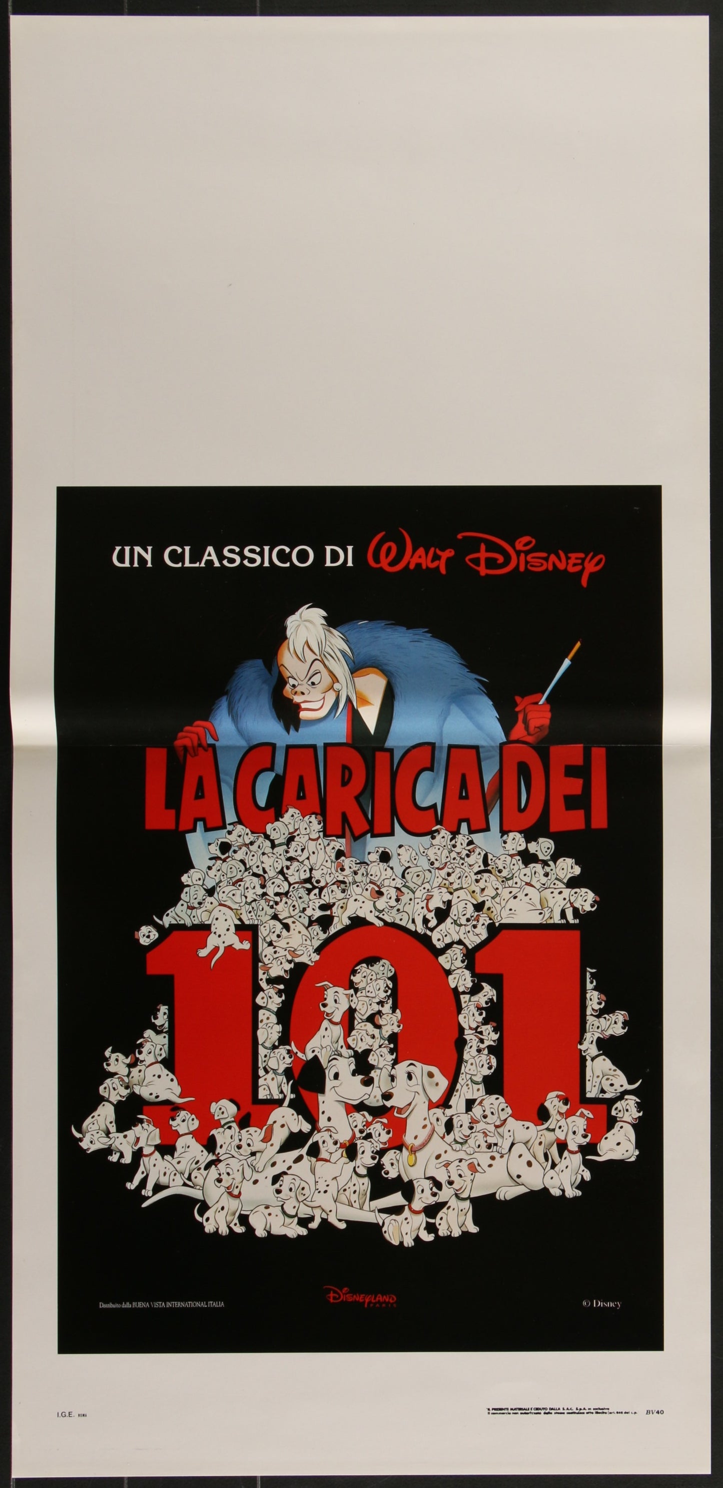 101 Dalmatians (1990s RR) Original Italian Locandina Movie Poster