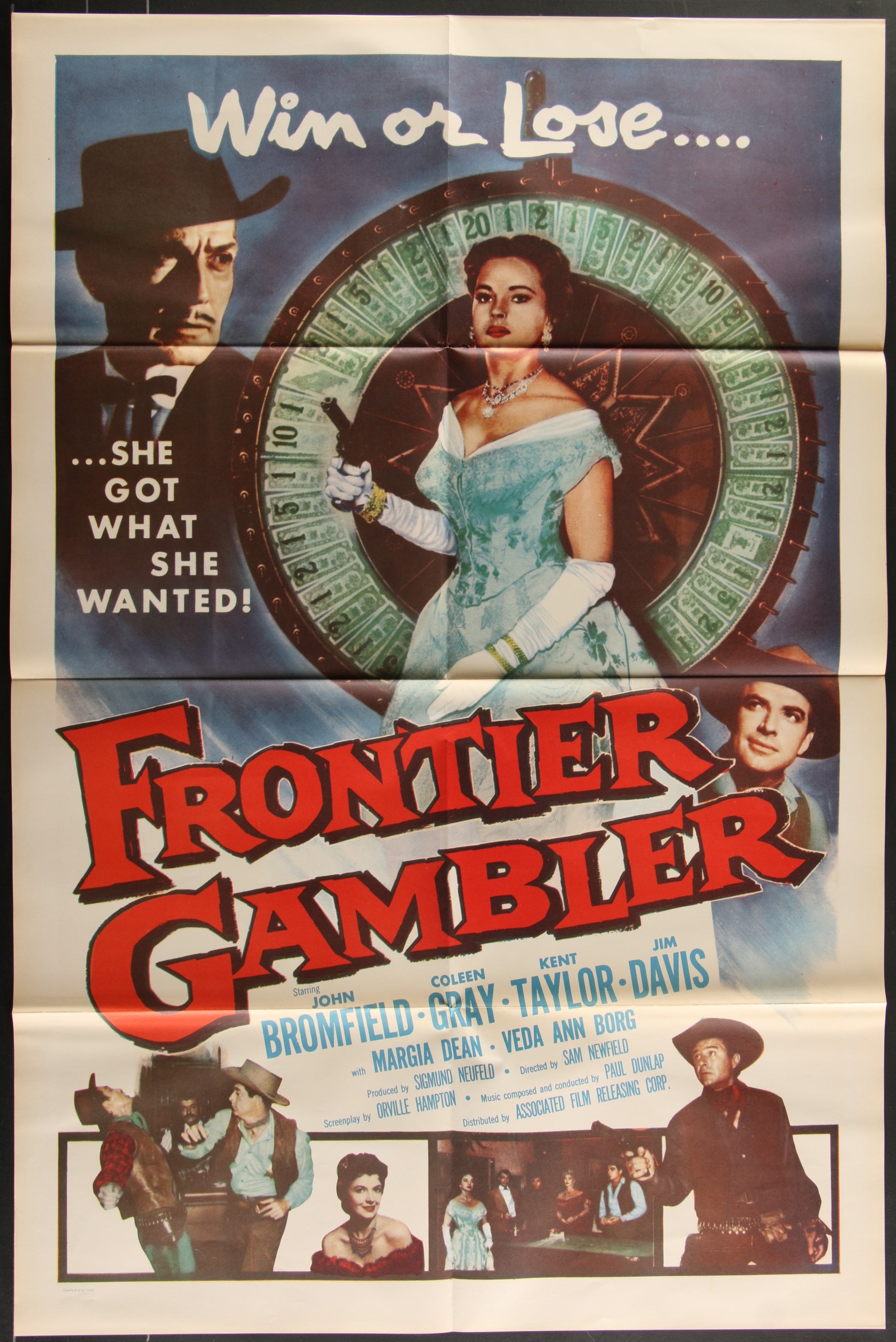 Frontier Gambler (1956) Original US One Sheet Movie Poster