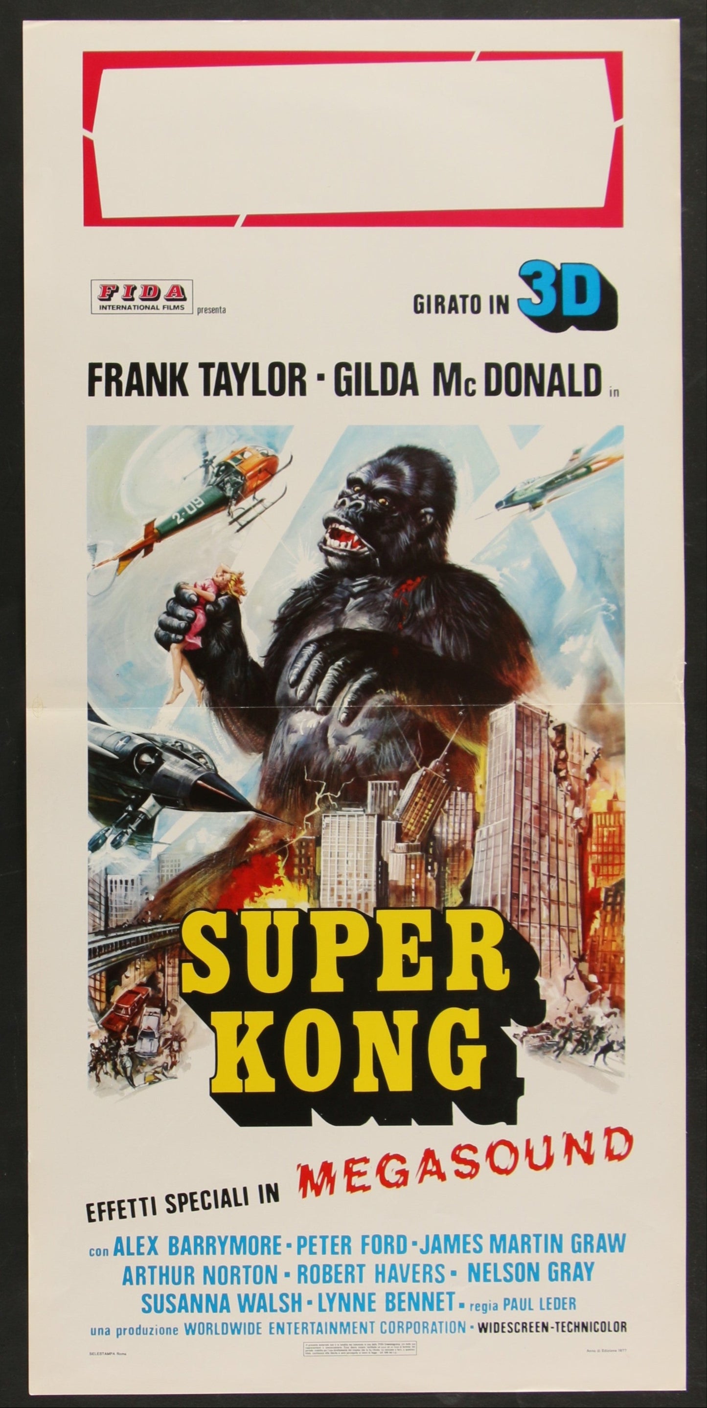 Super Kong (1976) Original Italian Locandina Movie Poster