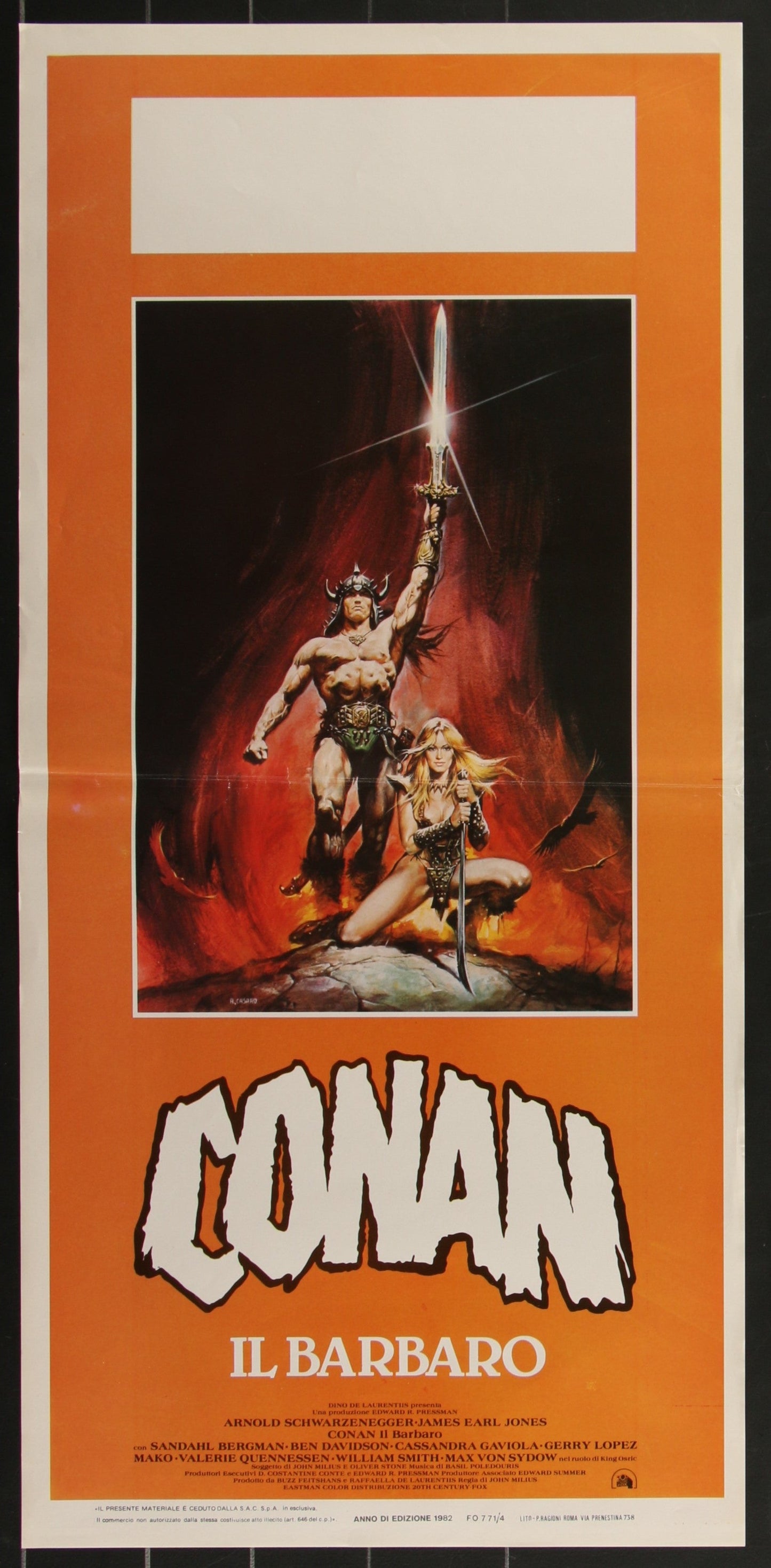 Conan The Barbarian (1982) Original Italian Locandina Movie Poster