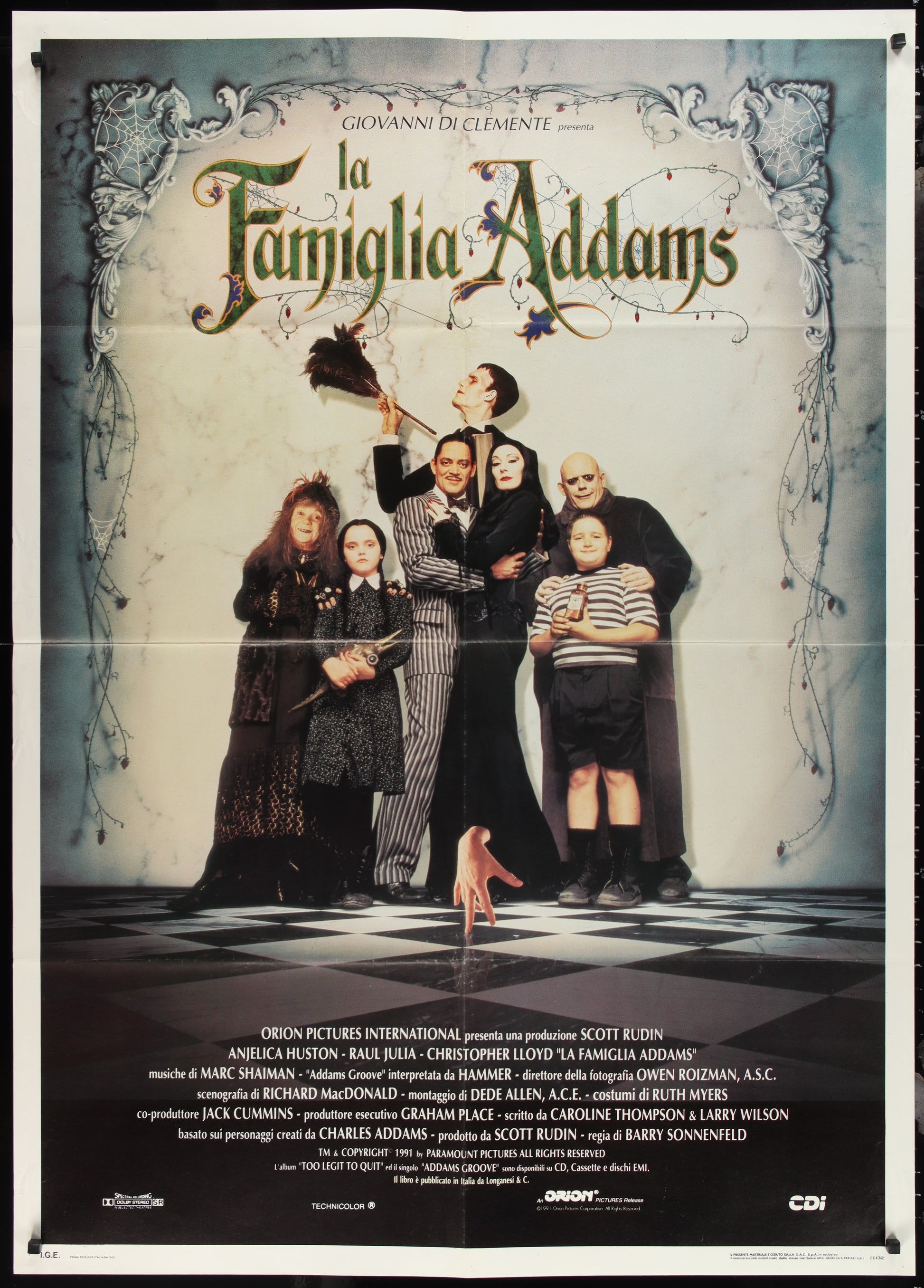 The Addams Family (1991) Original Italian One Panel Movie Poster