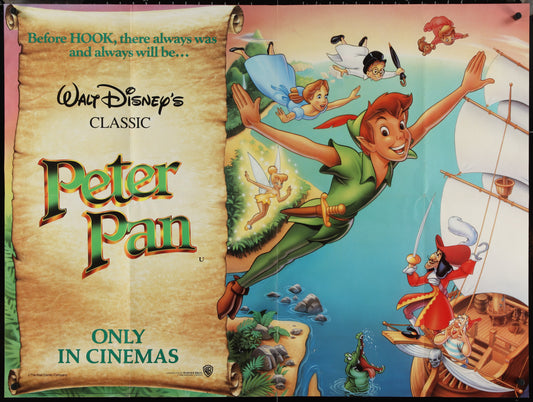 Peter Pan (1990s Re-Release) Original UK Quad Movie Poster