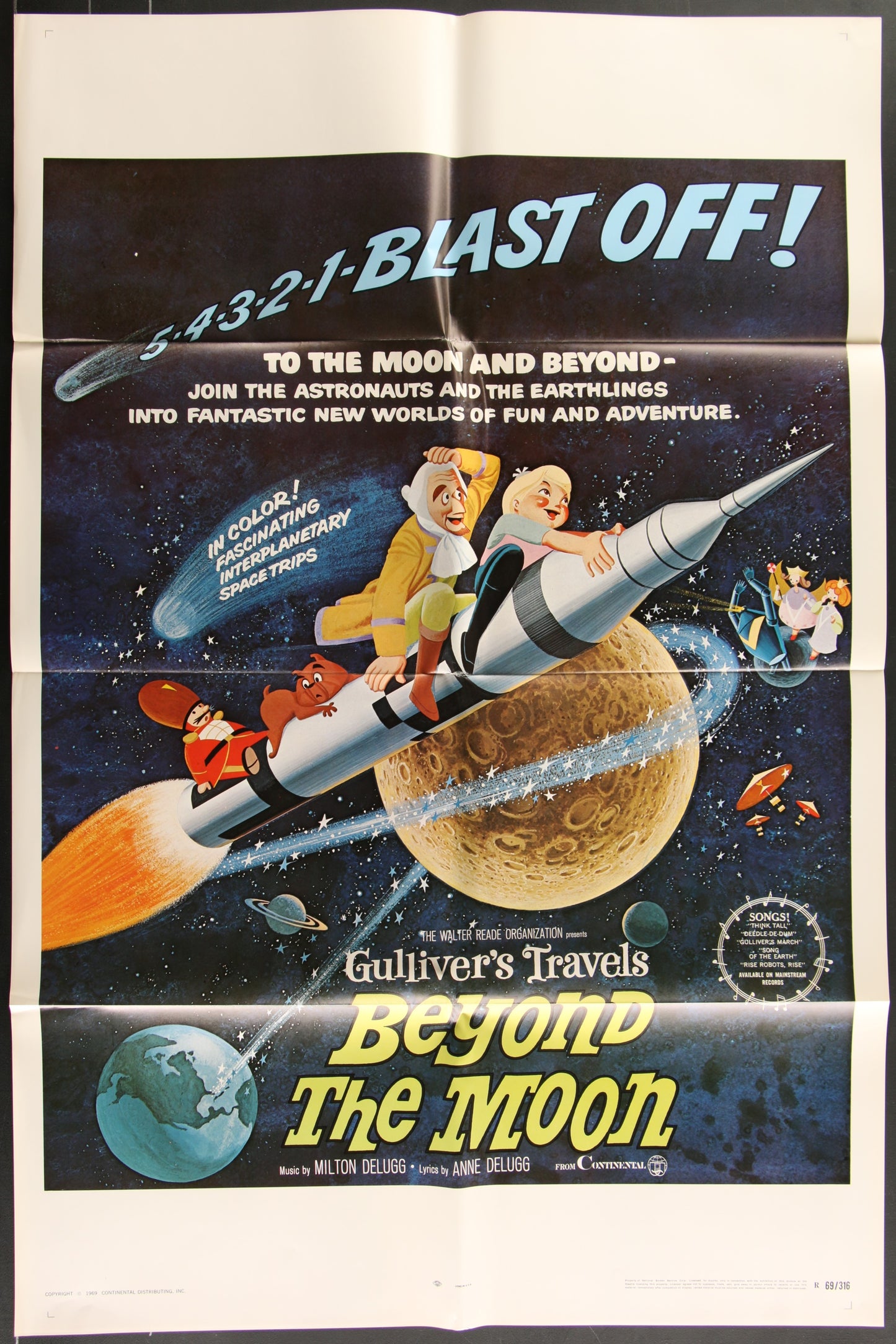 Gulliver's Travels Beyond The Moon (1969 RR) Original US One Sheet Movie Poster