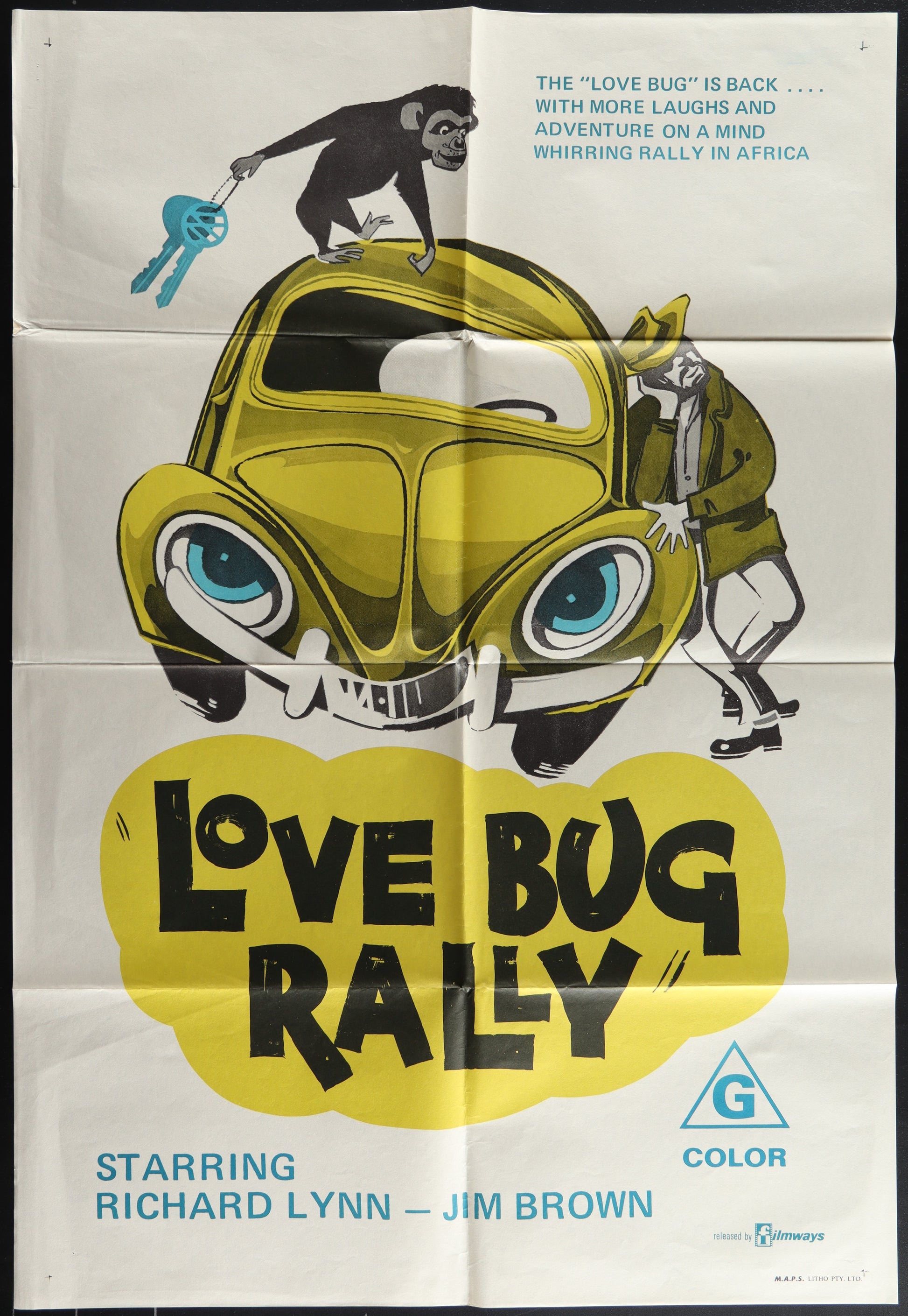 Love Bug Rally (1971) Original Australian One Sheet Movie Poster