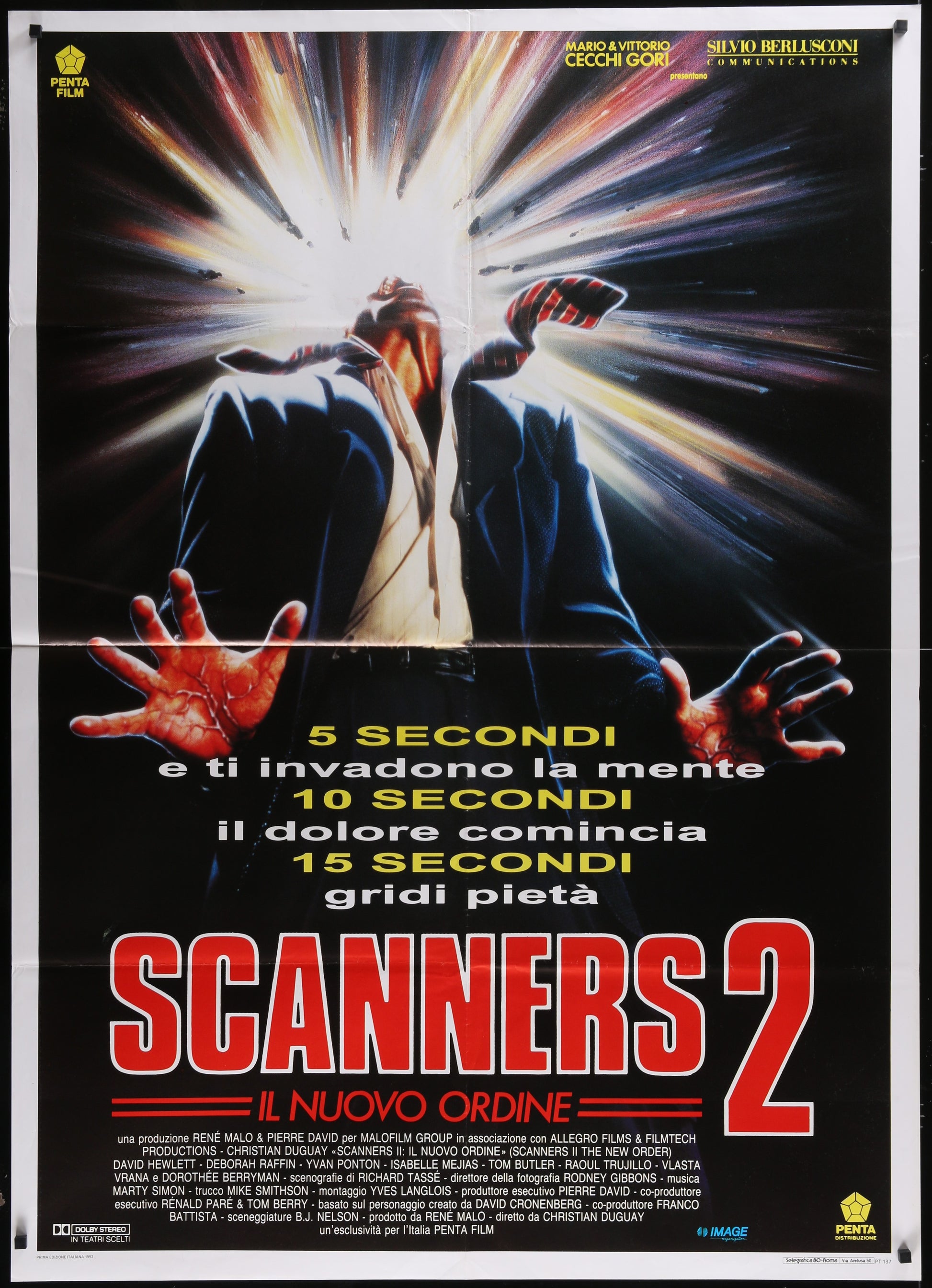 Scanners 2 (1991) Original Italian One Panel Movie Poster