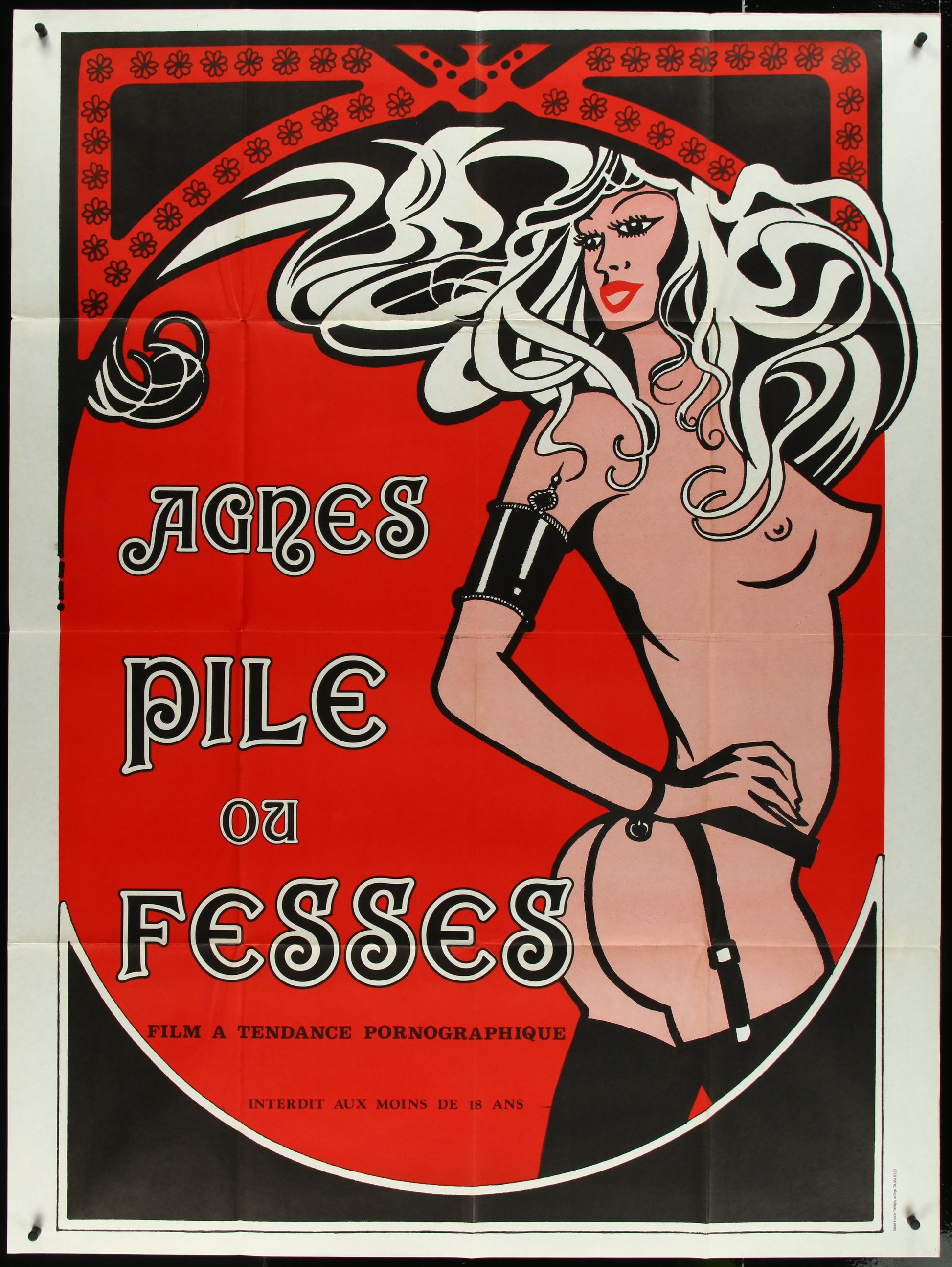 Agnes Pile Ou Fesses (1970) Original French Grande Movie Poster