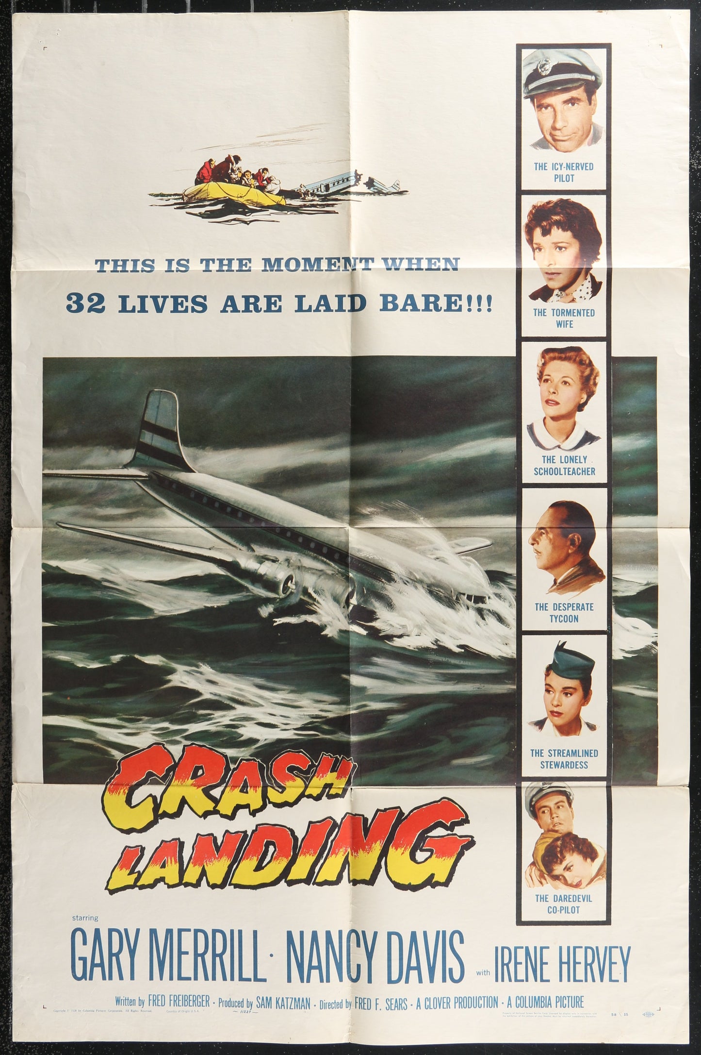 Crash Landing (1958) Original US One Sheet Movie Poster