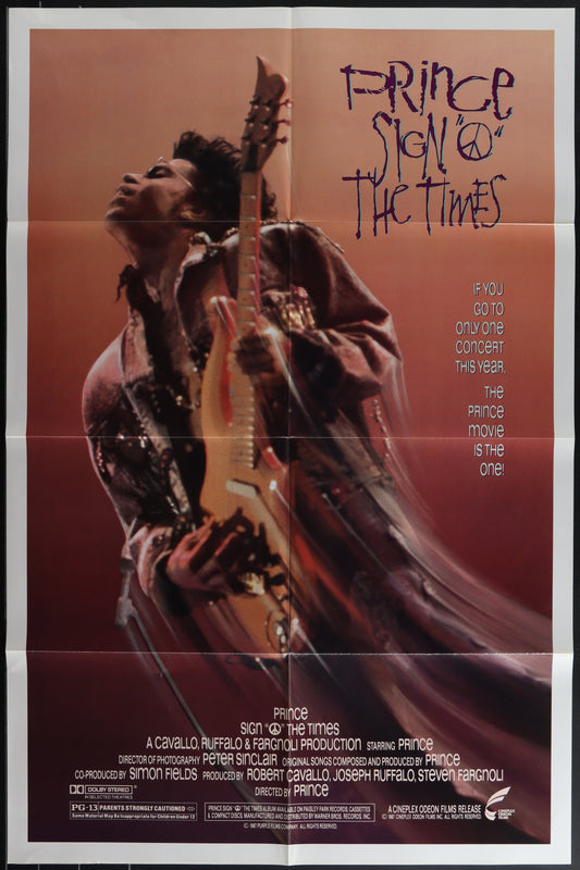 Prince - Sign 'O' The Times (1987) Original US One Sheet Movie Poster