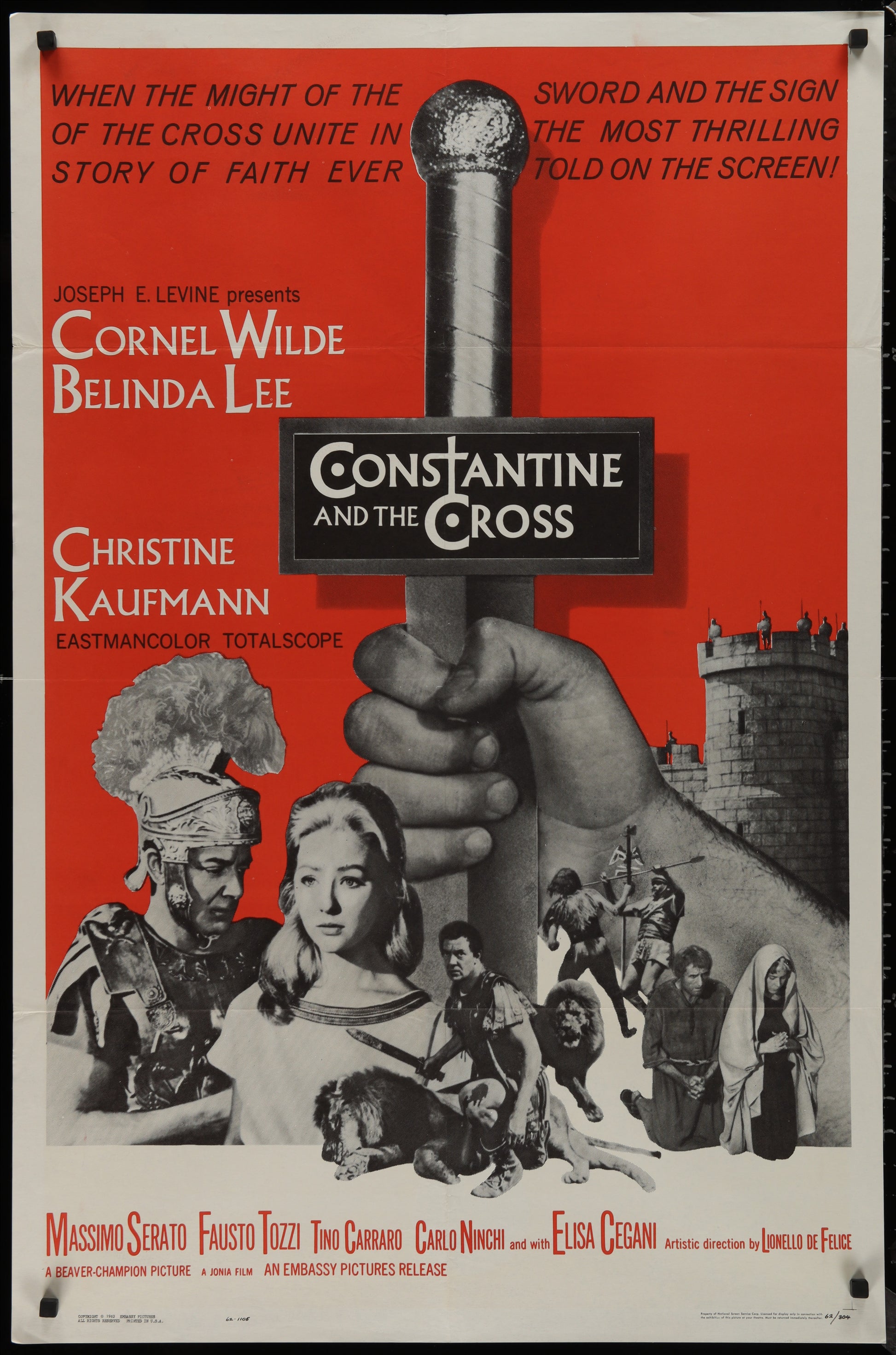 Constantine And The Cross (1962) Original US One Sheet Movie Poster