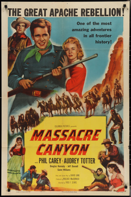 Massacre Canyon (1954) Original US One Sheet Movie Poster
