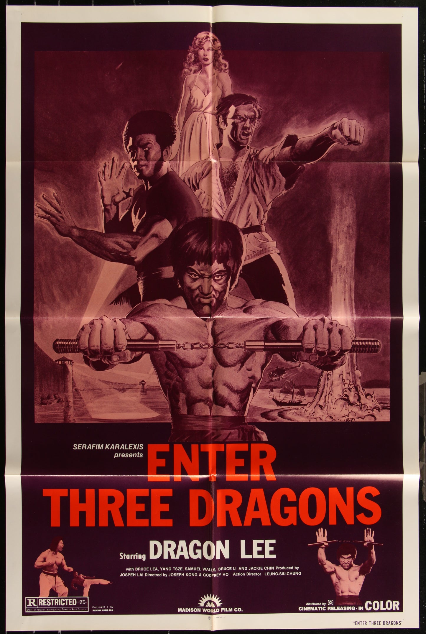 Enter Three Dragons (1980) Original US One Sheet Movie Poster