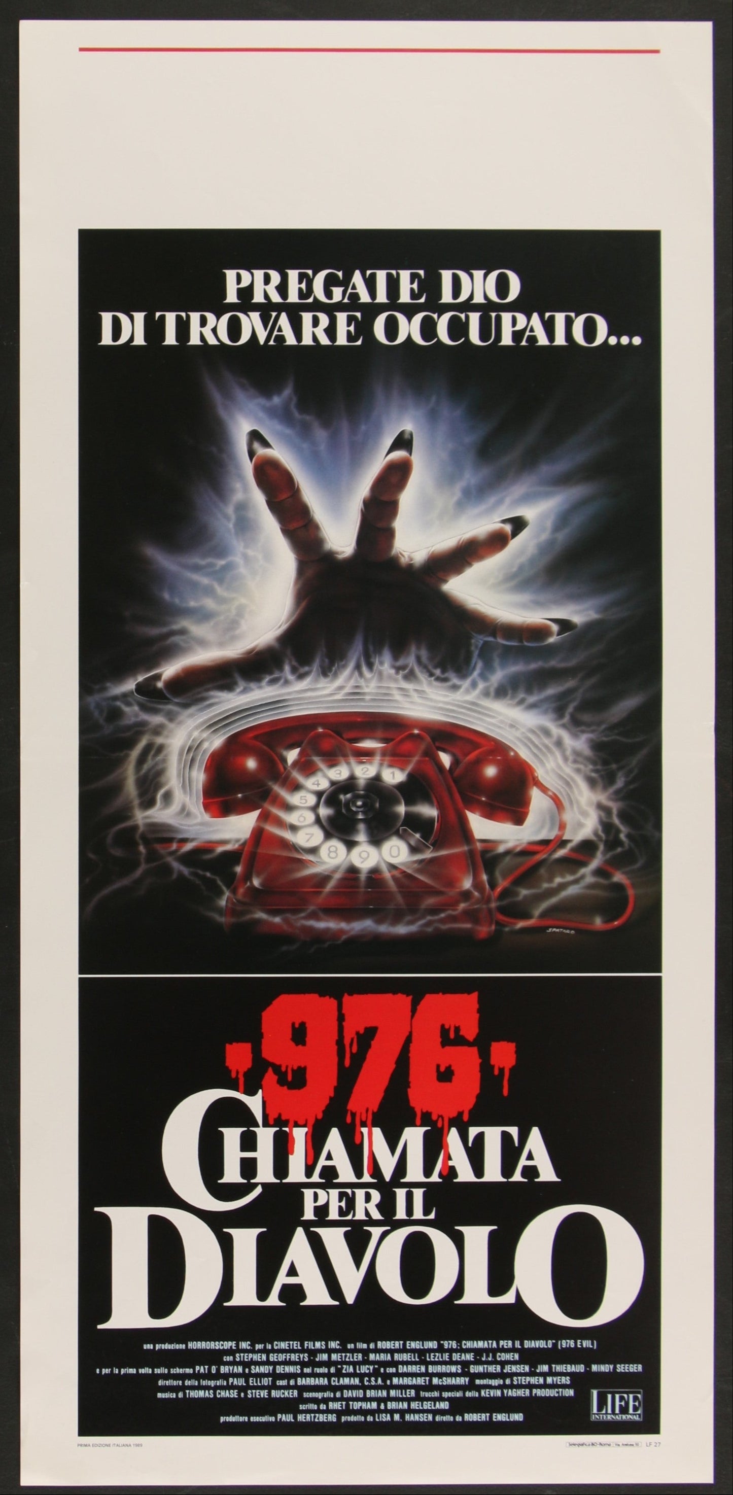 976-Evil (1988) Original Italian Locandina Movie Poster