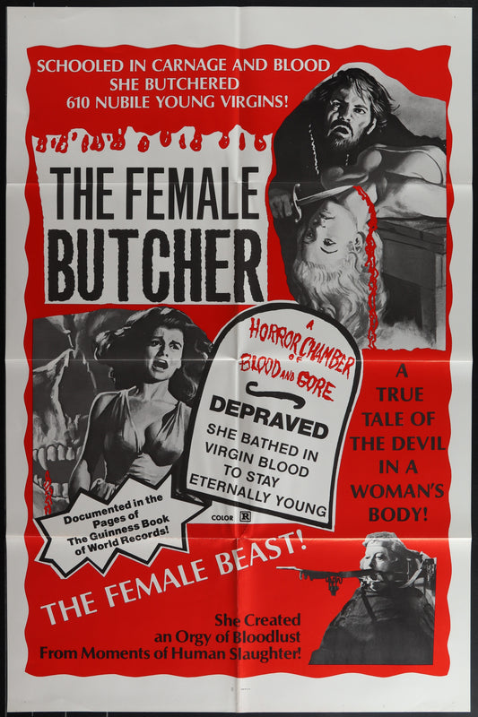 The Female Butcher (1973) Original US One Sheet Cinema Poster