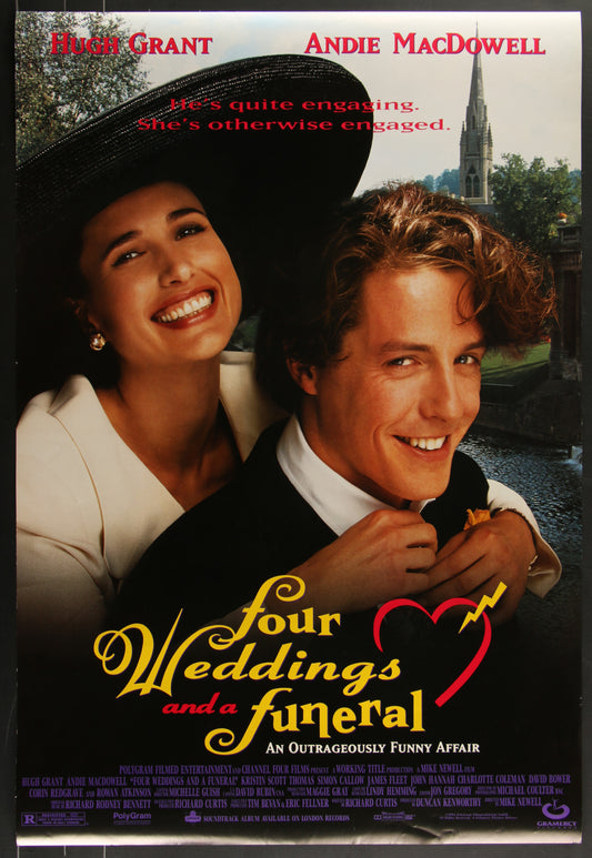 Four Weddings and a Funeral (1994) Original US One Sheet Movie Poster 27 x 40