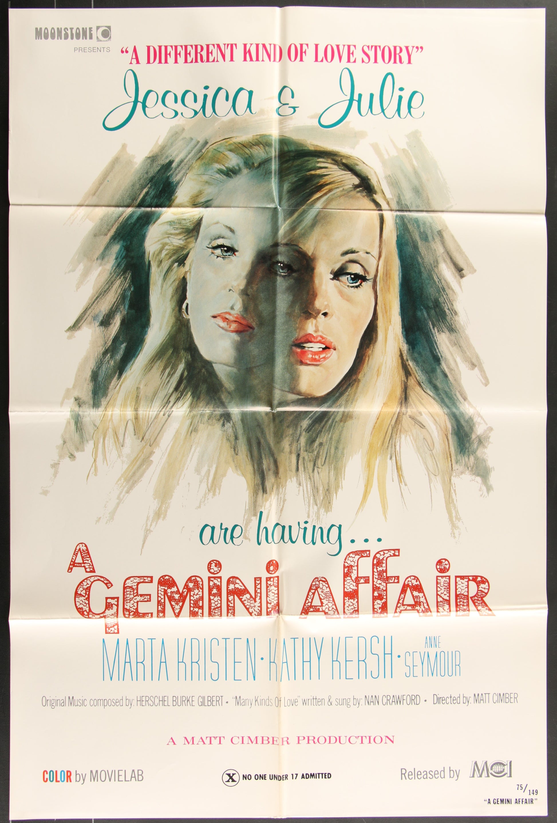 A Gemini Affair (1975) Original US One Sheet Movie Poster