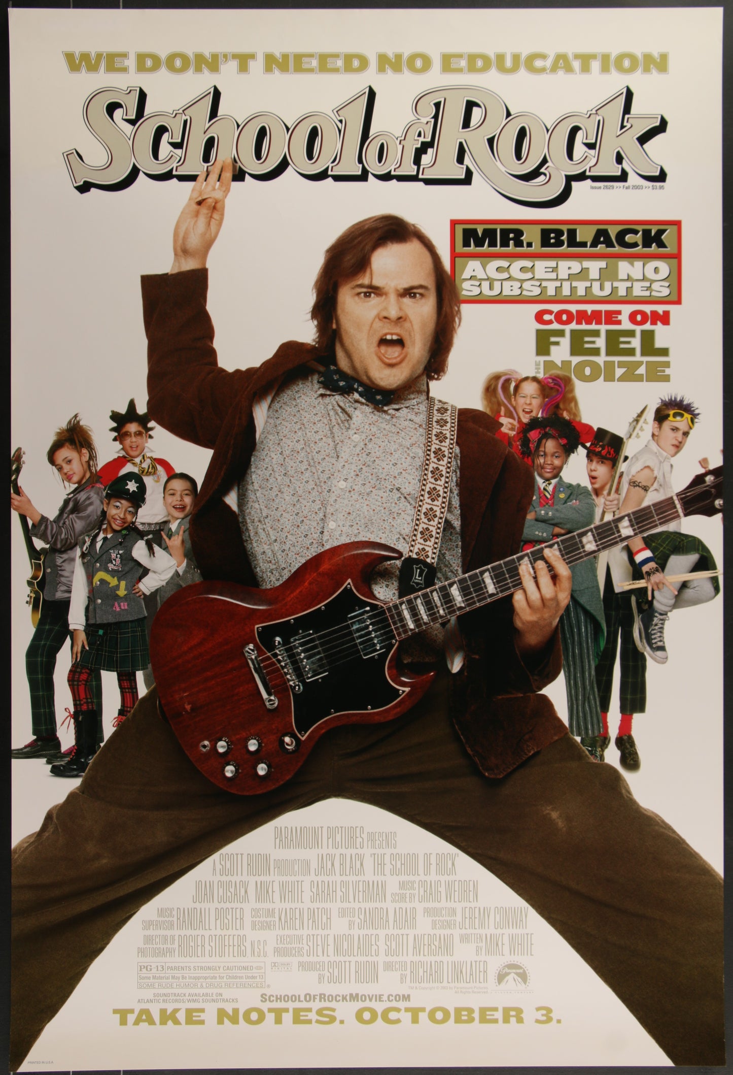 School Of Rock (2003) Original US One Sheet Movie Poster