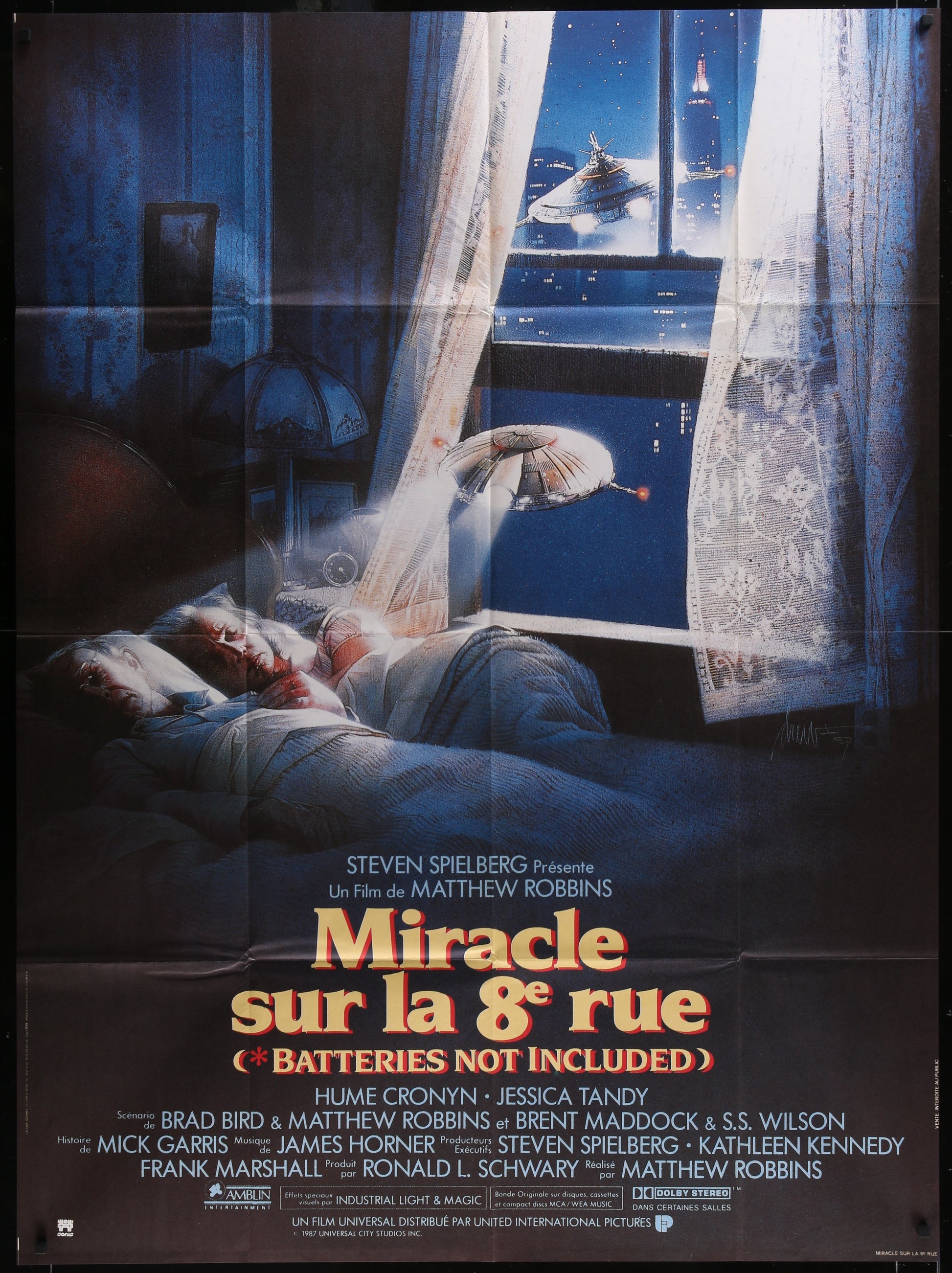 Batteries Not Included (1987) Original French One Panel Movie Poster