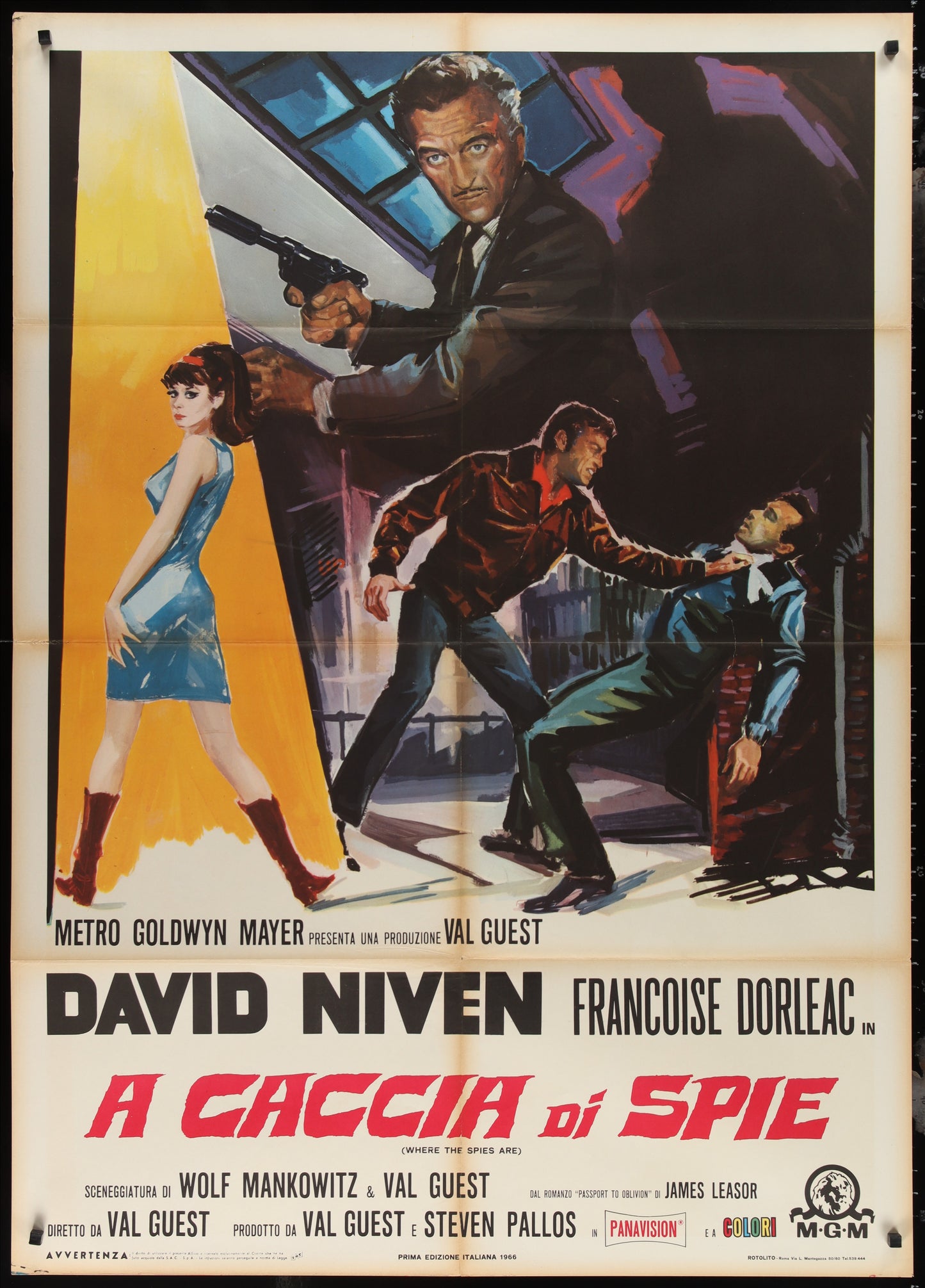 Where The Spies Are (1966) Original Italian One Panel Movie Poster