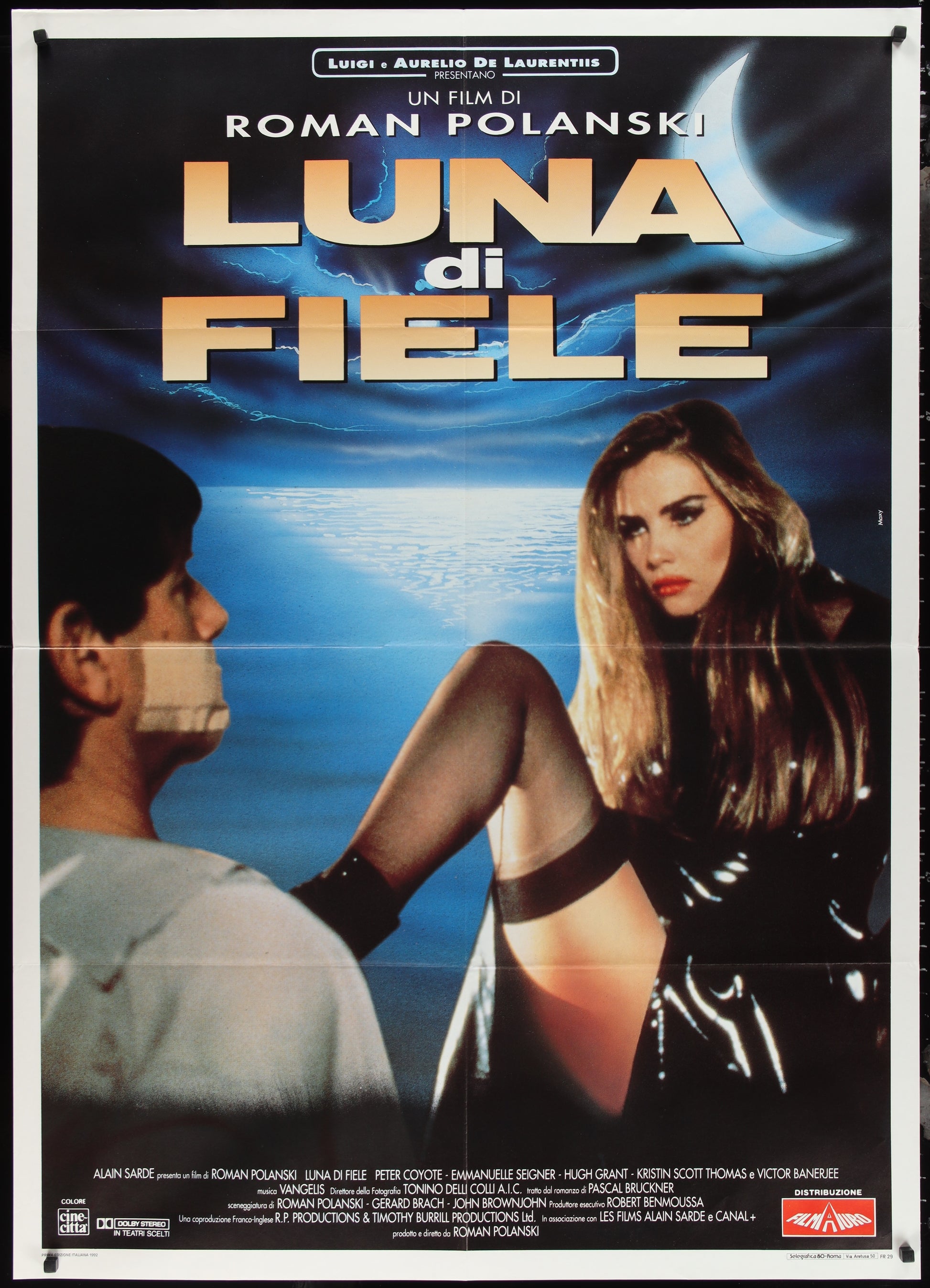 Bitter Moon (1992) Original Italian One Panel Movie Poster