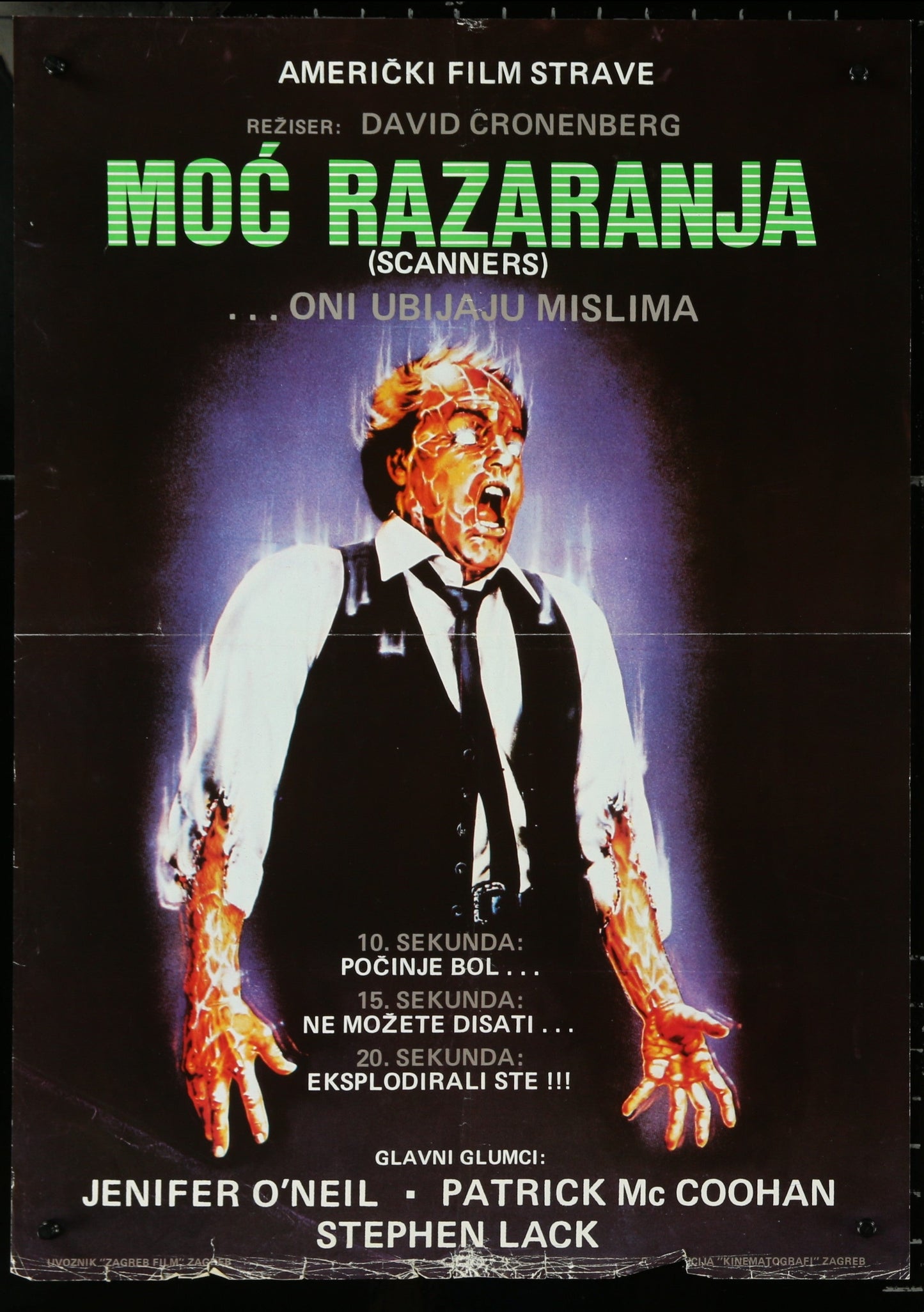 Scanners (1981) Original Yugoslav Movie Poster