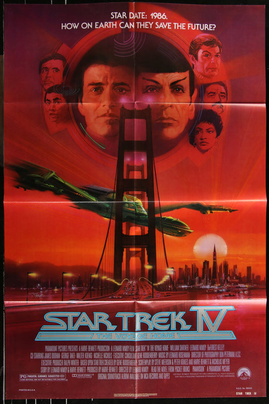 Star Trek IV: The Voyage Home (1986) Original US One Sheet Movie Poster