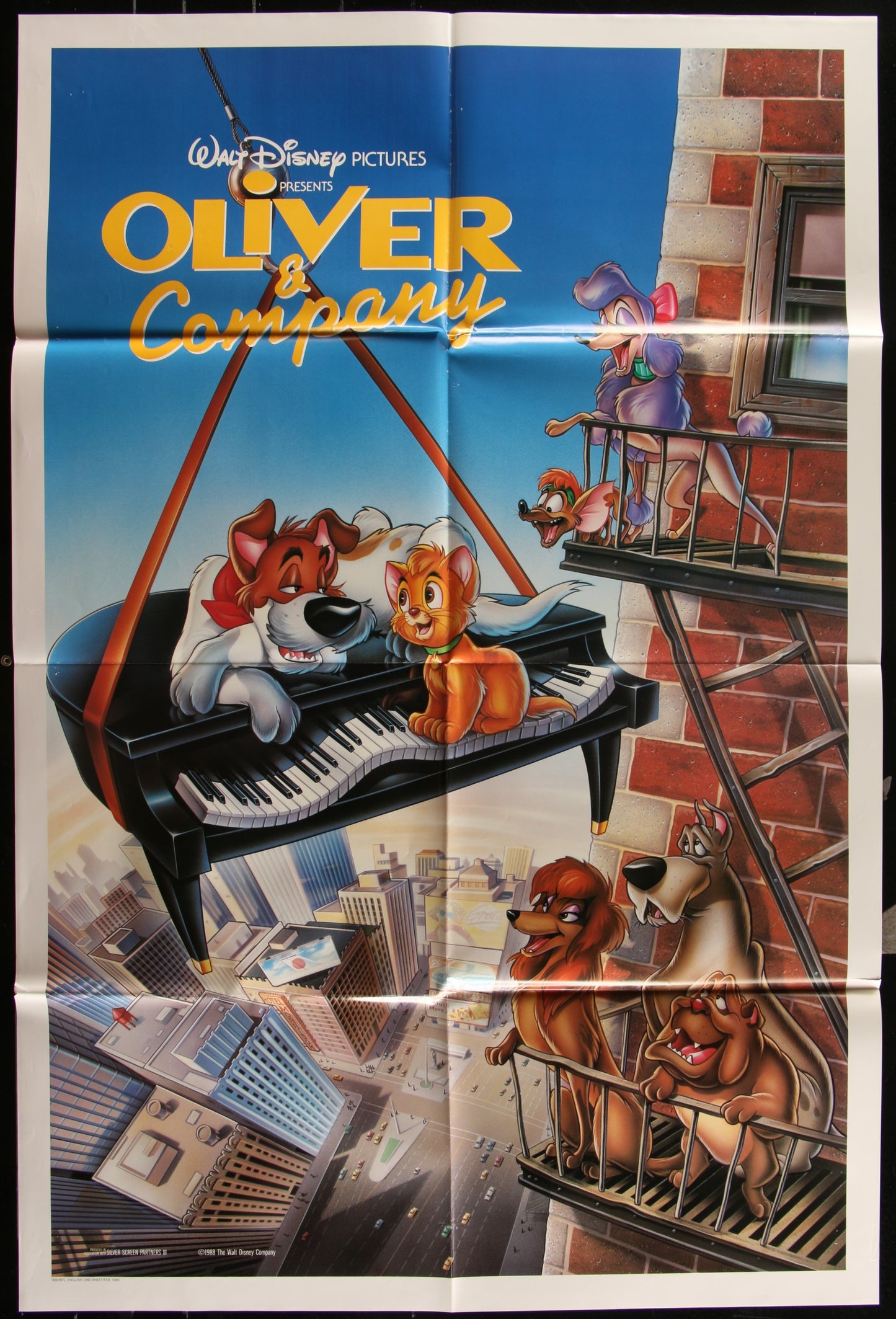 Oliver & Company (1988) Original US One Sheet Movie Poster