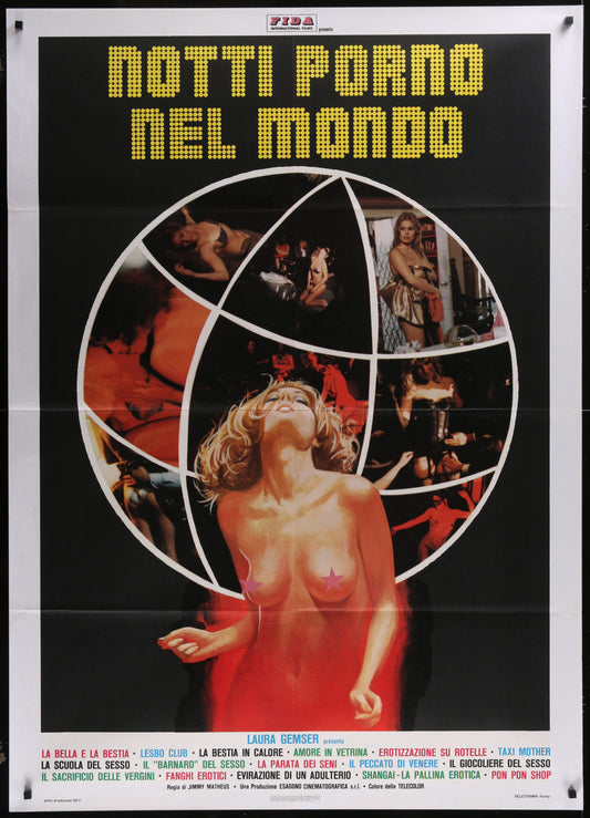 Notti Porno Nel Mondo (1977) Original Italian One Panel Movie Poster