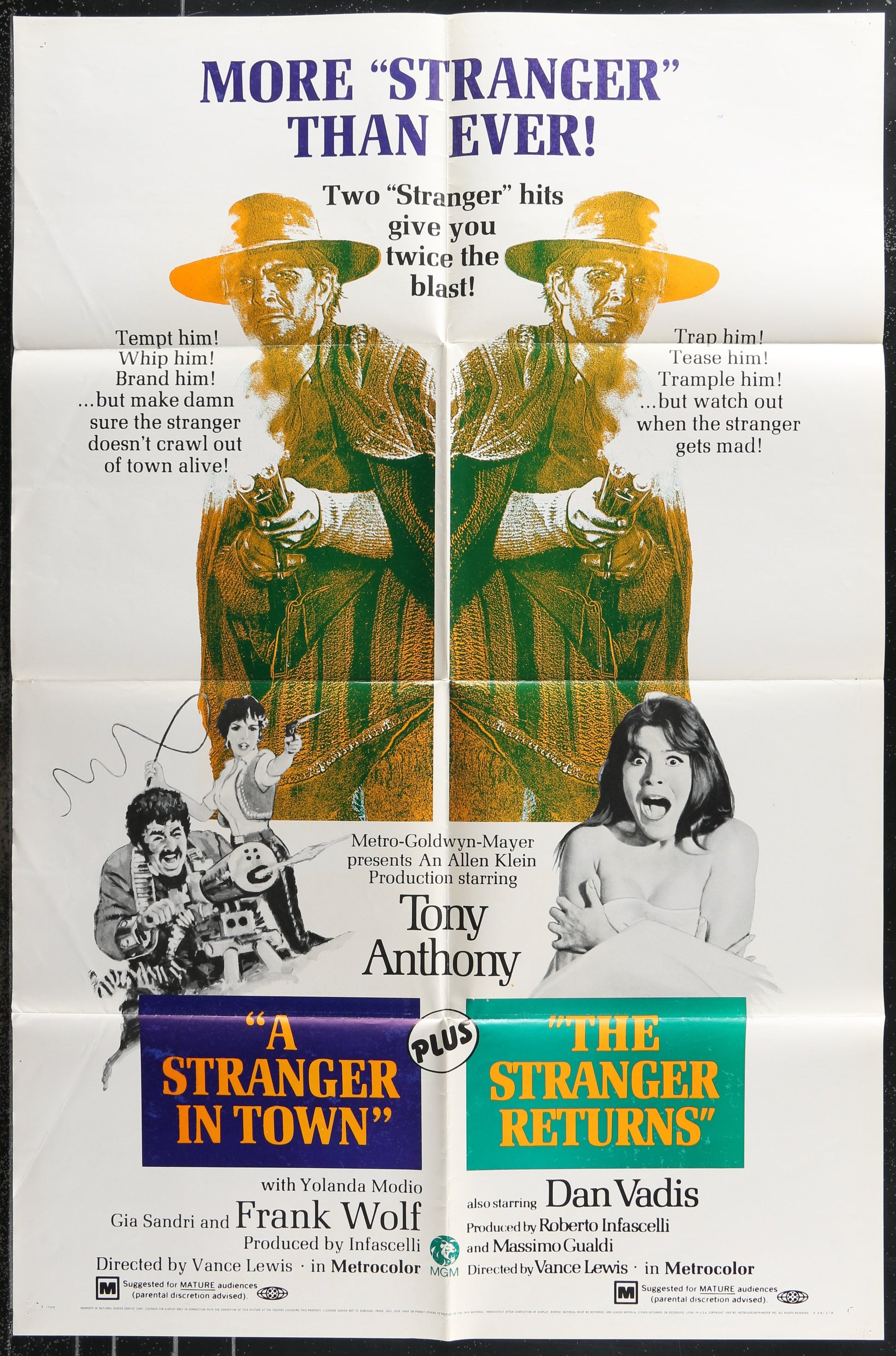 A Stranger In Town & The Stranger Returns (1969) Original US One Sheet Movie Poster