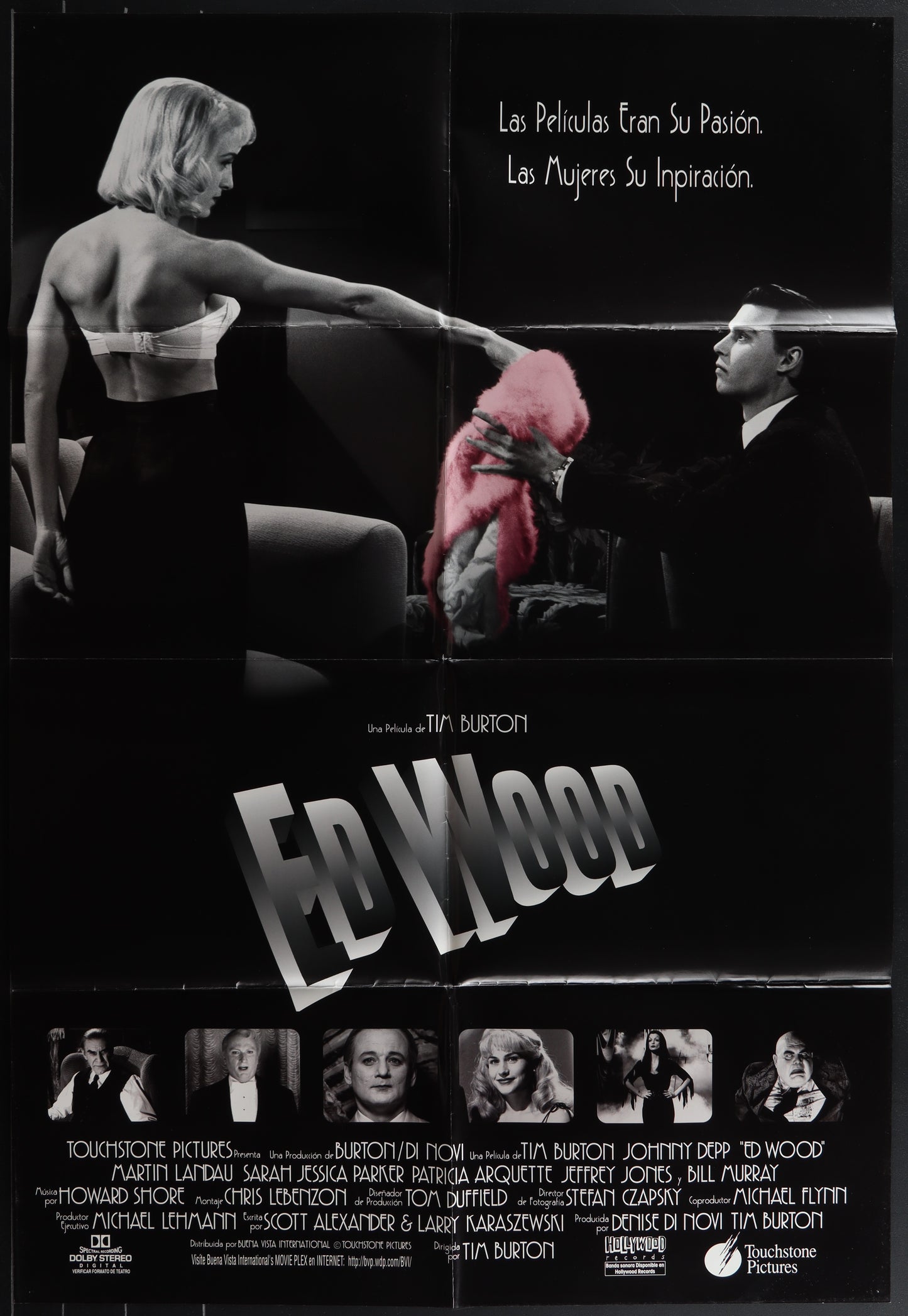 Ed Wood (1994) Original Spanish Language One Sheet Movie Poster