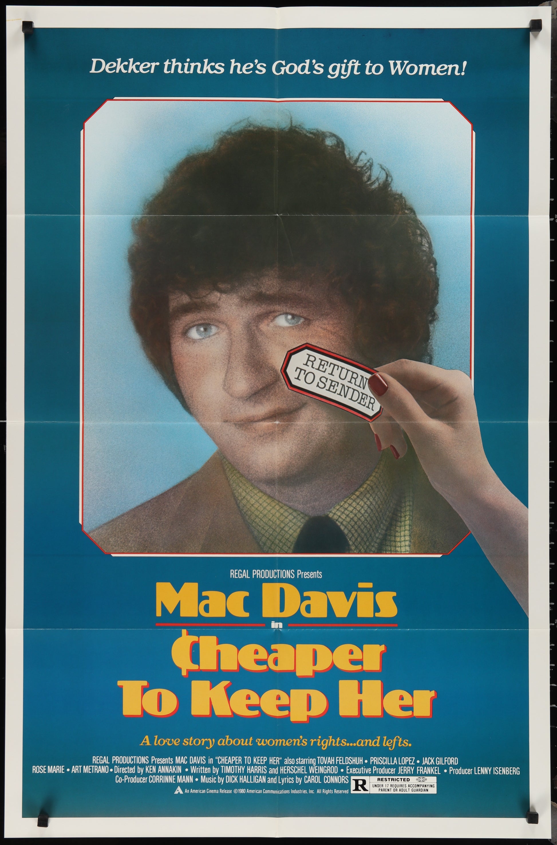 Cheaper To Keep Her (1980) Original US One Sheet Movie Poster