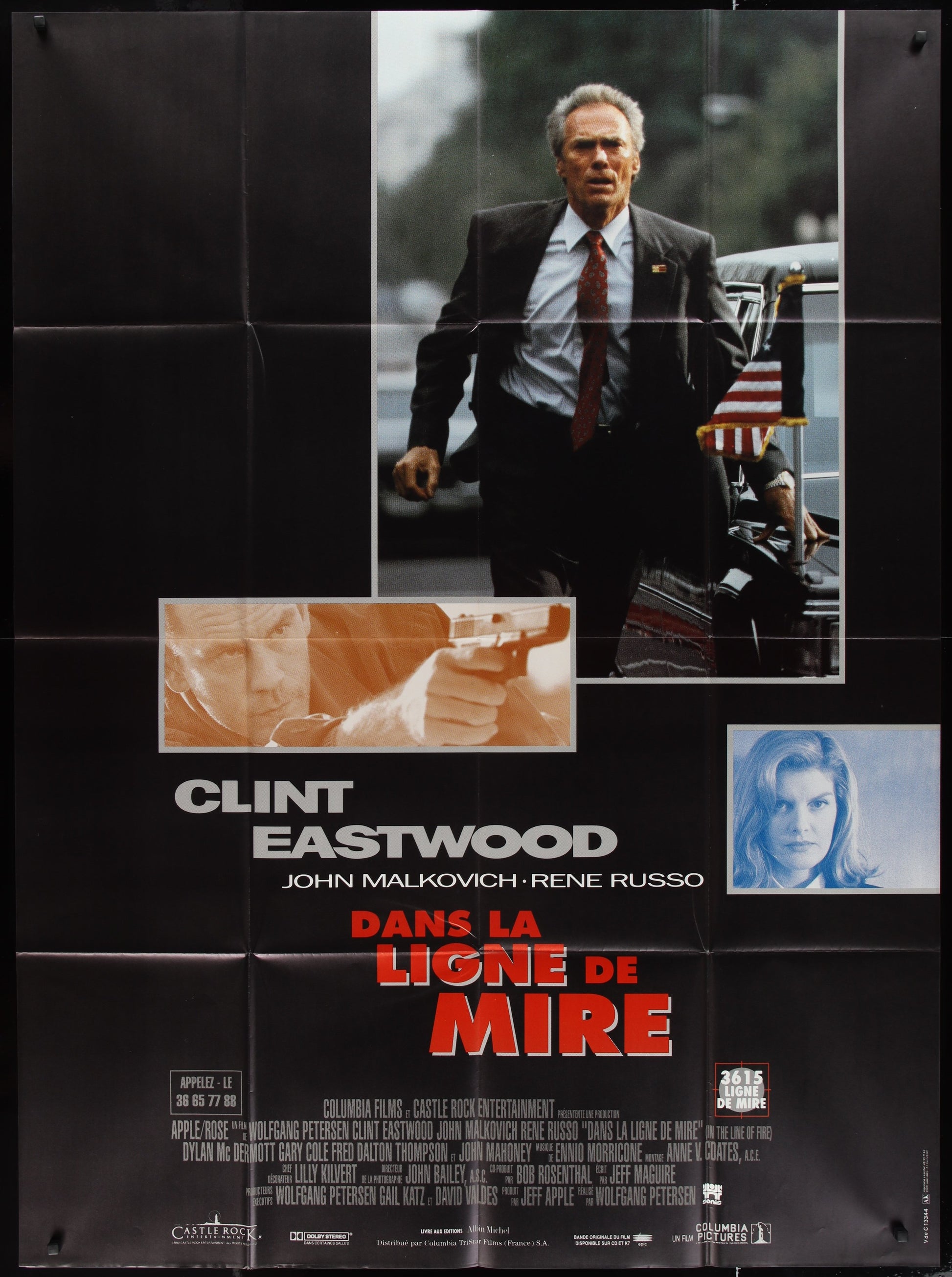 In the Line Of Fire (1993) Original French Grande Movie Poster