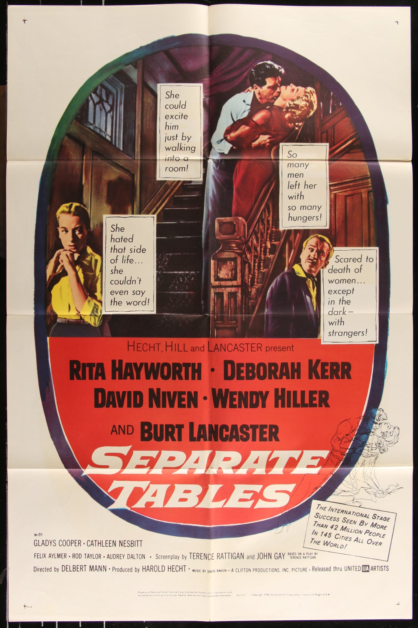 Separate Tables (1958) Original US One Sheet Movie Poster