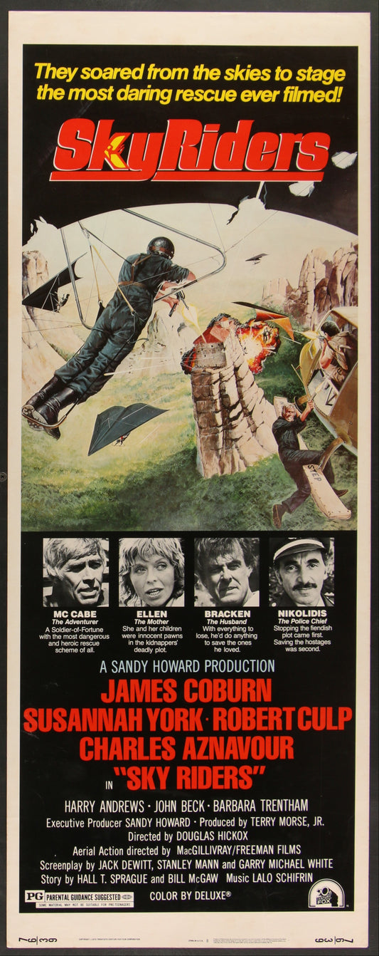 Sky Riders (1976) Original US Insert Movie Poster