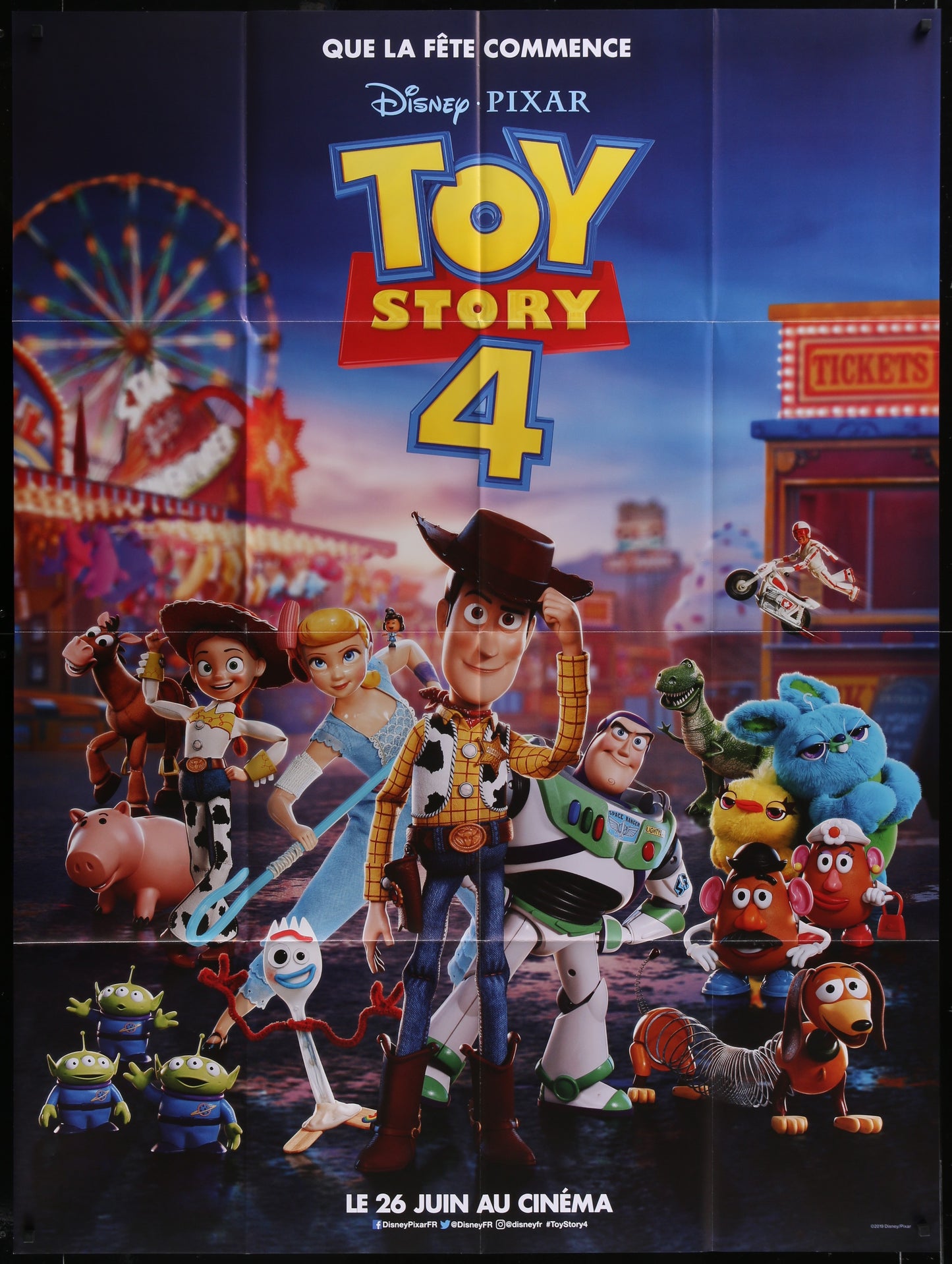 Toy Story 4 (2019) Original French One Panel Movie Poster