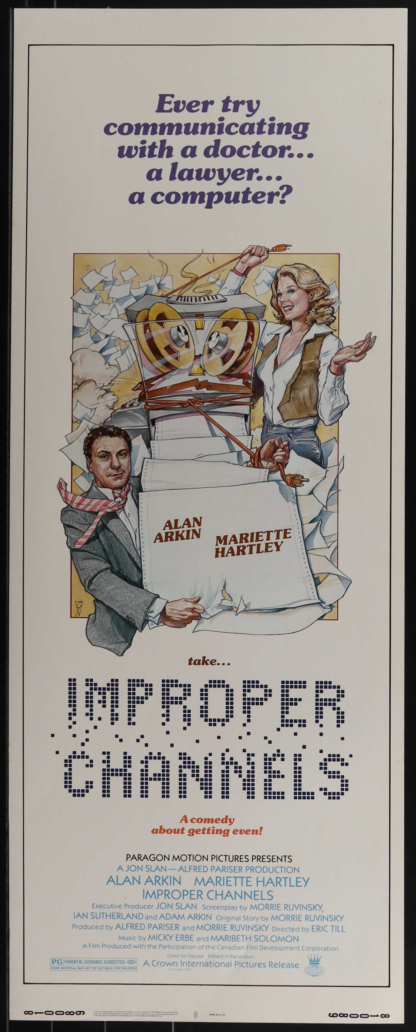 Improper Channels (1981) Original US Insert Movie Poster