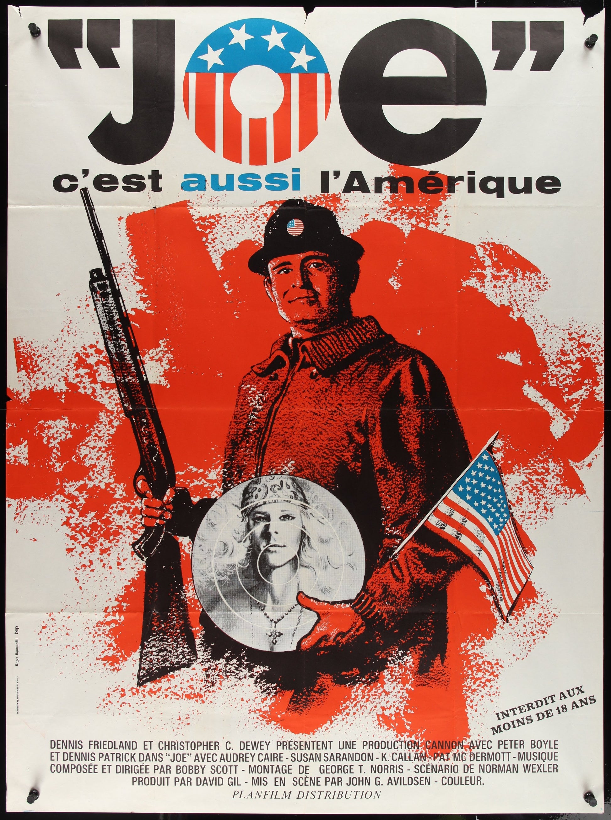 Joe (1970) Original French Grande Movie Poster