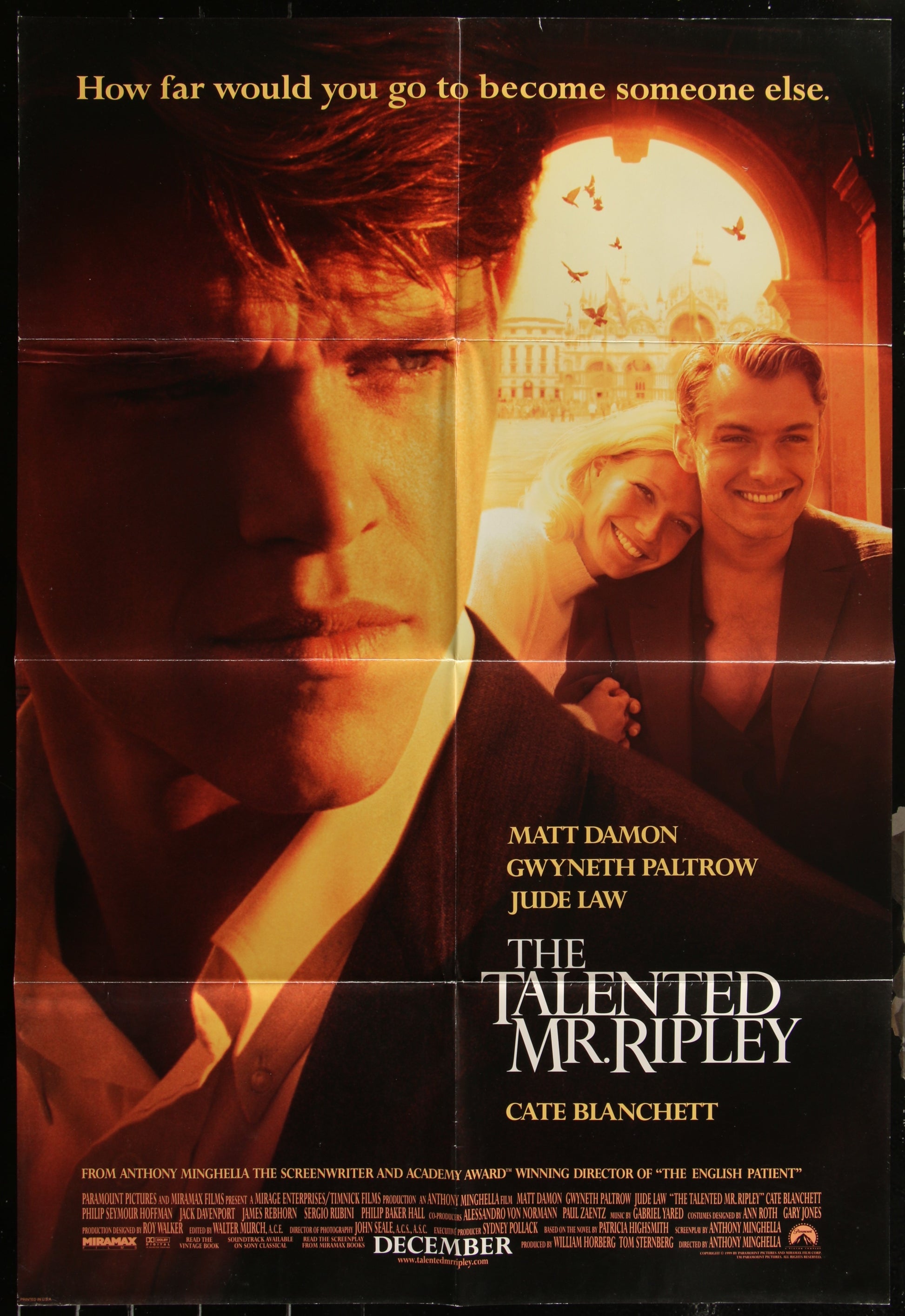 The Talented Mr. Ripley (1999) Original US One Sheet Movie Poster