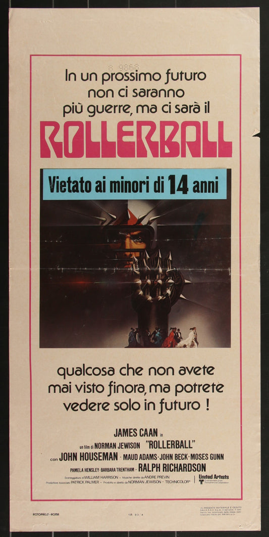 Rollerball (1975) Original Italian Locandina Movie Poster