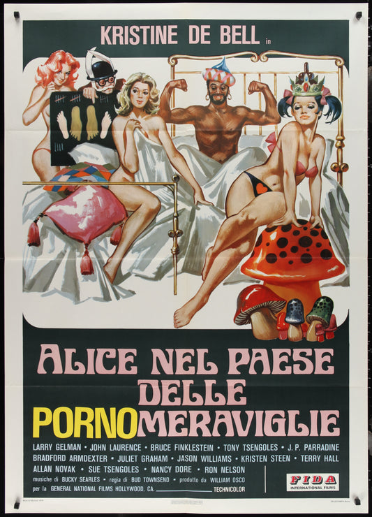 Alice In Wonderland (1976) Original Italian One Panel Movie Poster